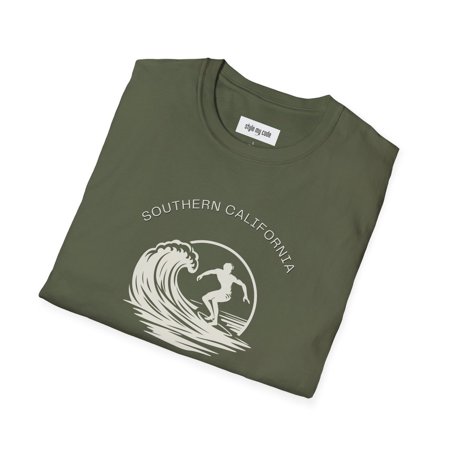 Unisex Softstyle T-Shirt - Ride the Tide, Respect the Code - Surfing Vibes & Southern California Style