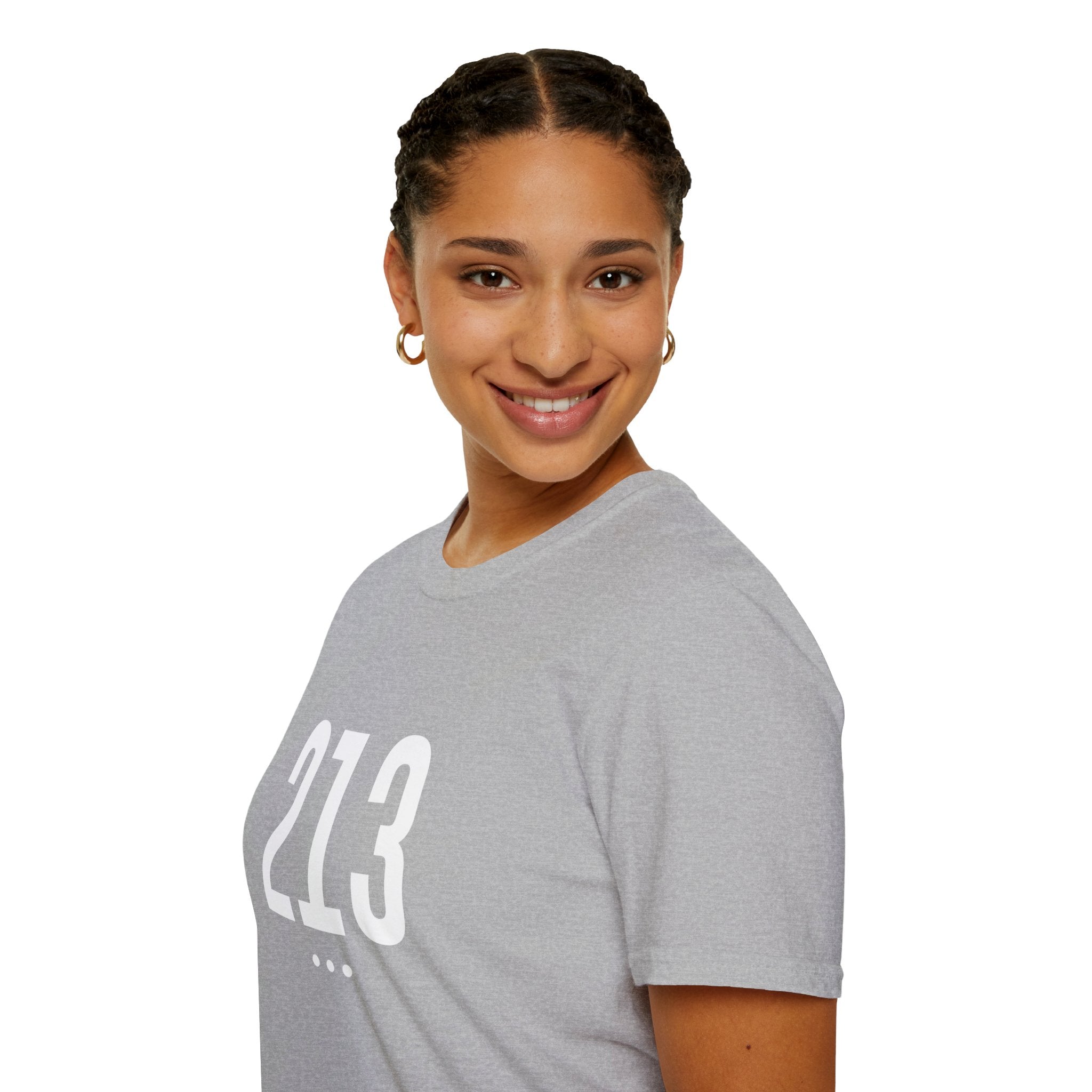 213 White Logo Front Unisex Softstyle T-Shirt