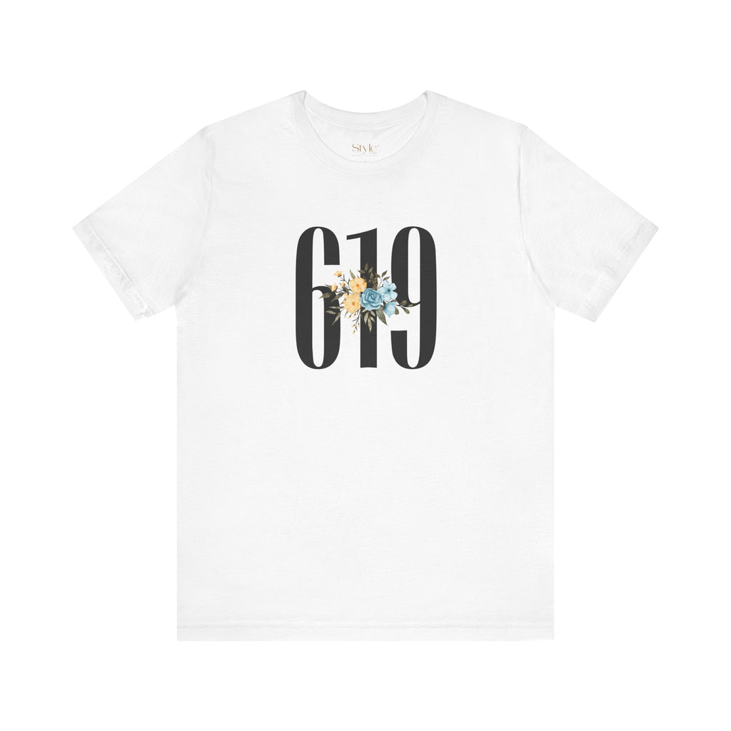 Floral 619 Unisex Tee - Casual, Gift, Birthday, Floral Design, Vintage Style