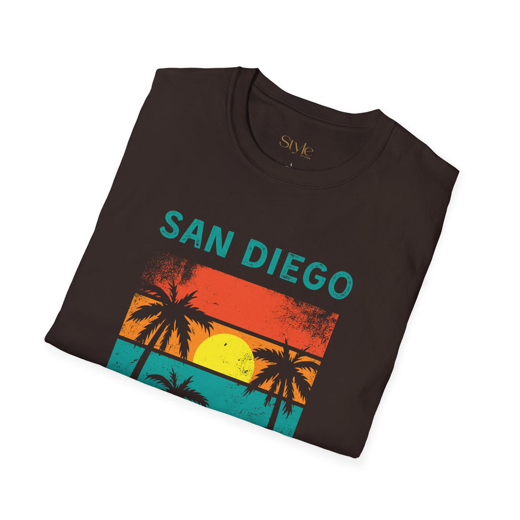 San Diego Paradise Unisex Softstyle T-Shirt, Summer Vibe Tee, Beach Lover Gift, Vacation Apparel, Casual Wear, Travel T-Shirt