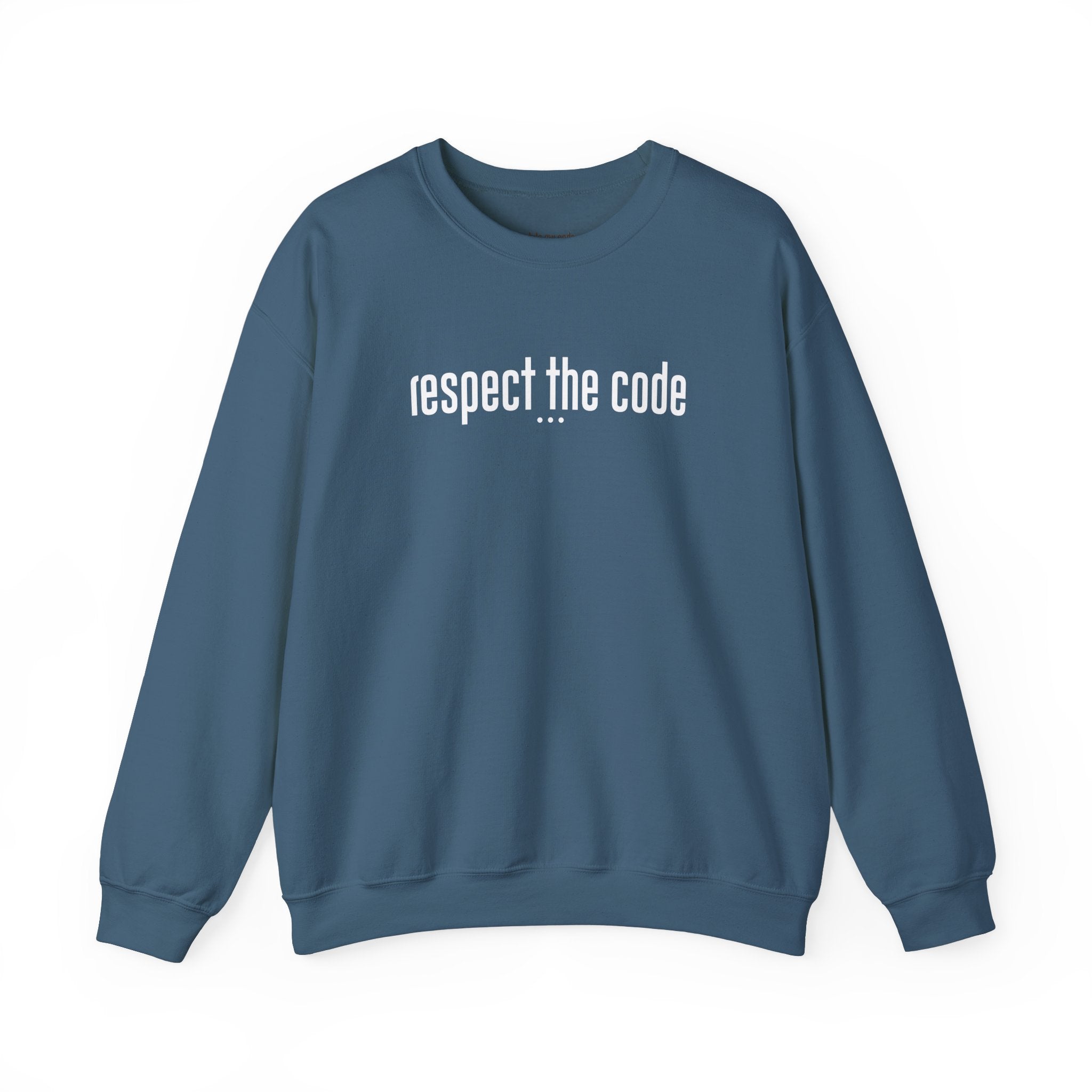 White "Respect the Code" Crewneck Sweatshirt