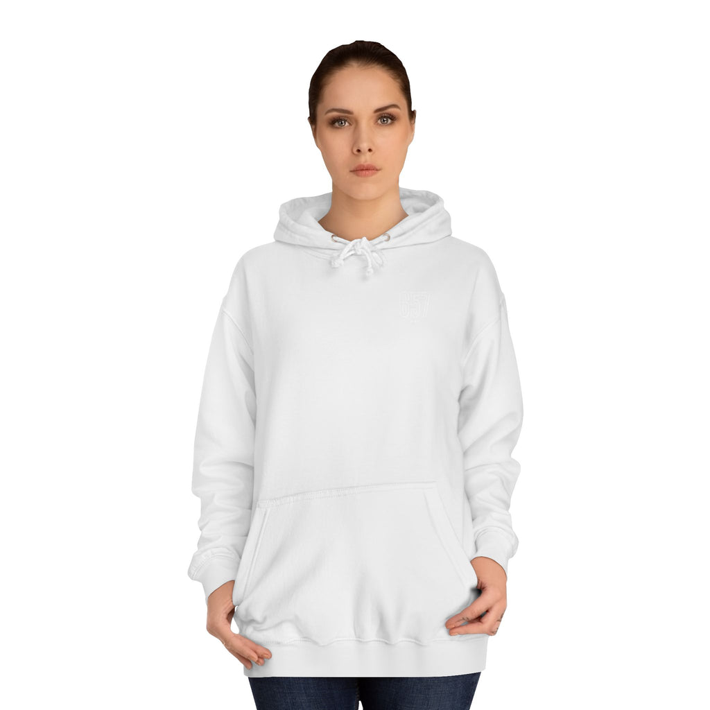 657 White Logo College Hoodie
