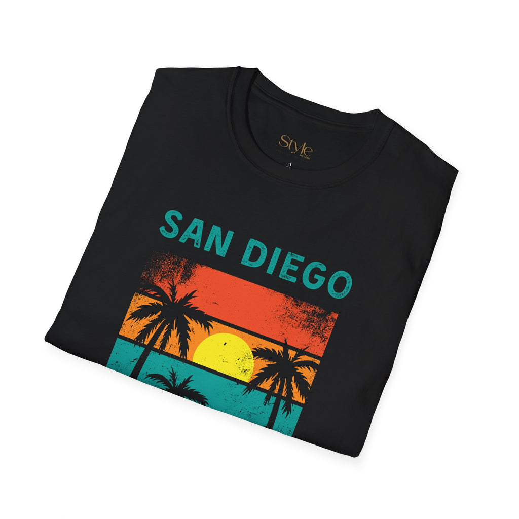 San Diego Paradise Unisex Softstyle T-Shirt, Summer Vibe Tee, Beach Lover Gift, Vacation Apparel, Casual Wear, Travel T-Shirt