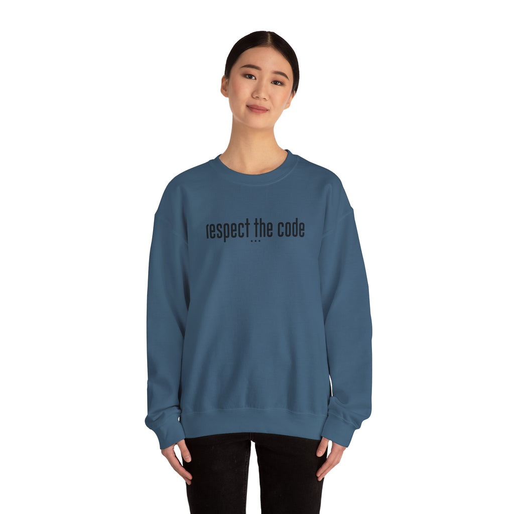 Black "Respect the Code" Crewneck Sweatshirt