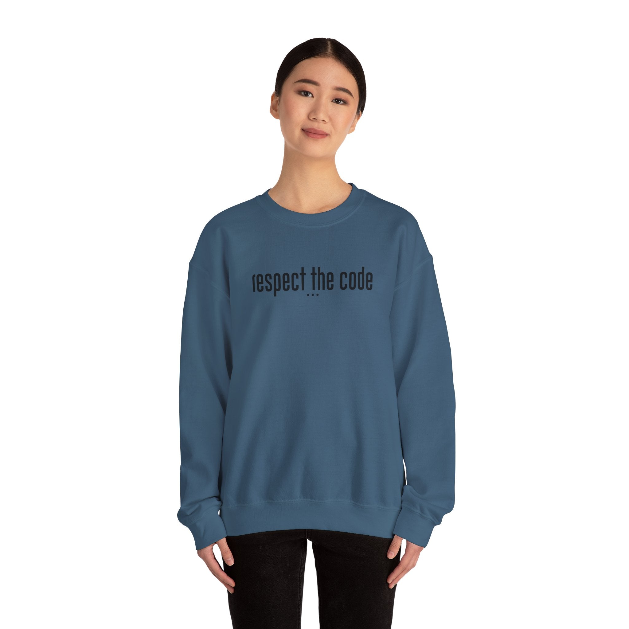 Black "Respect the Code" Crewneck Sweatshirt