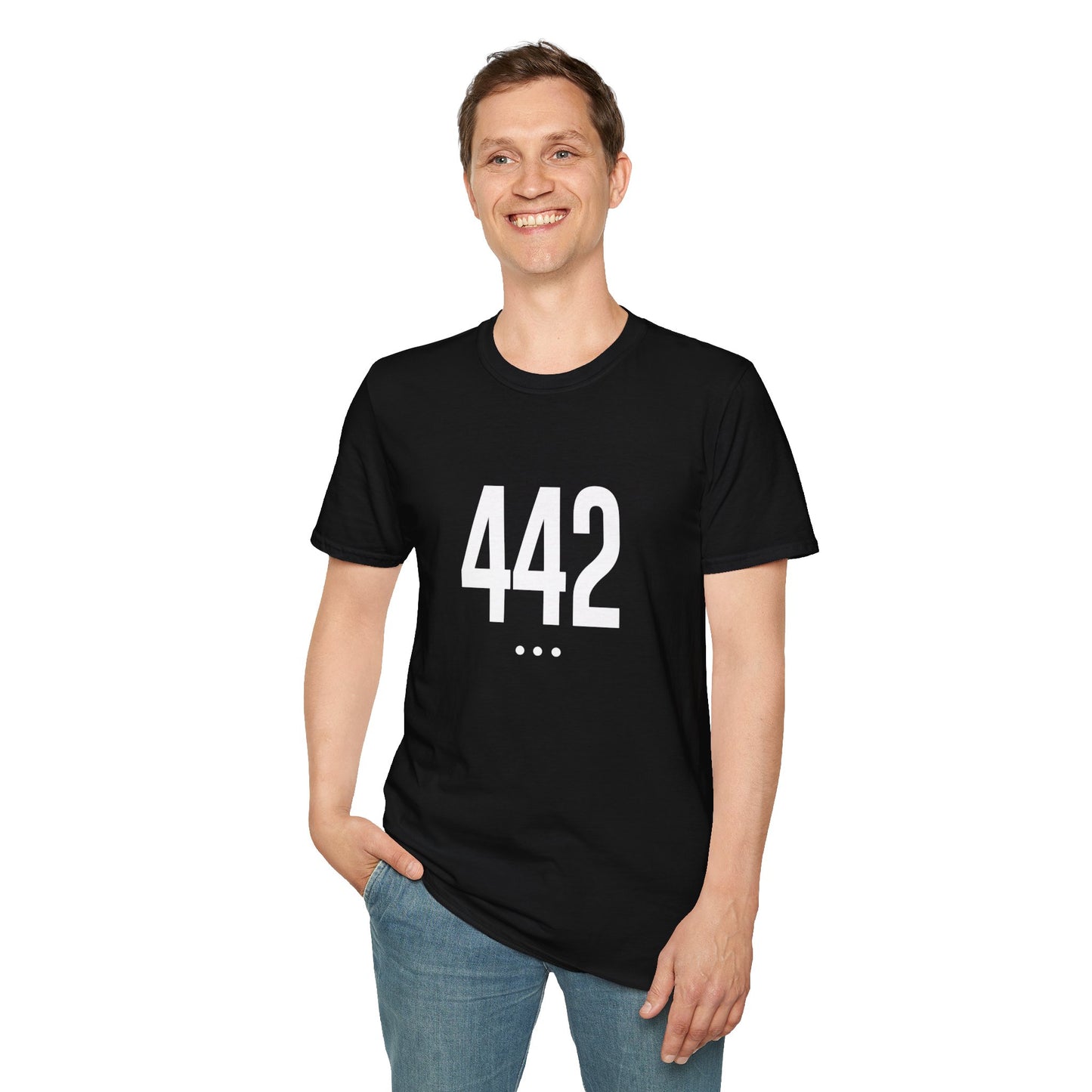 442 White Logo Front Unisex Softstyle T-Shirt