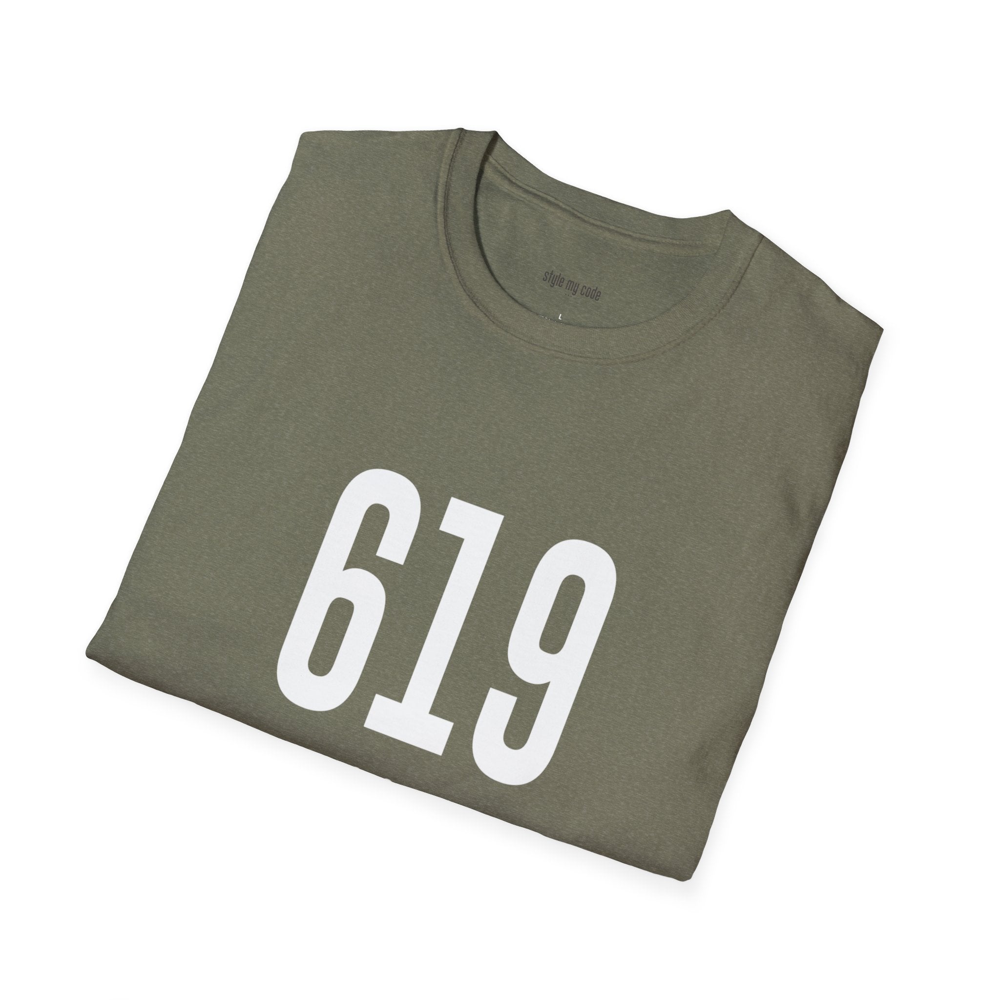 619 White Logo Front Unisex Softstyle T-Shirt