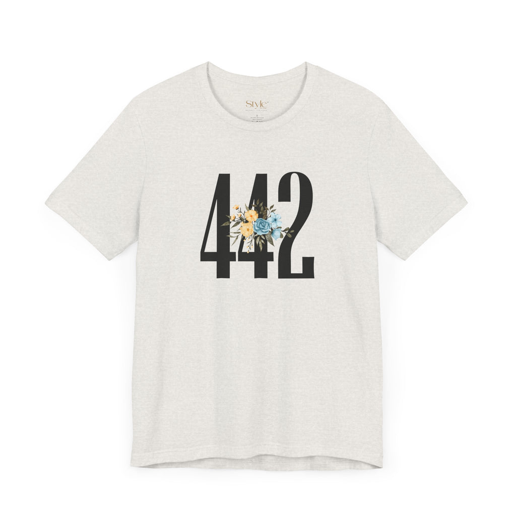 Floral 442 Unisex Tee - Casual, Gift, Birthday, Floral Design, Vintage Style