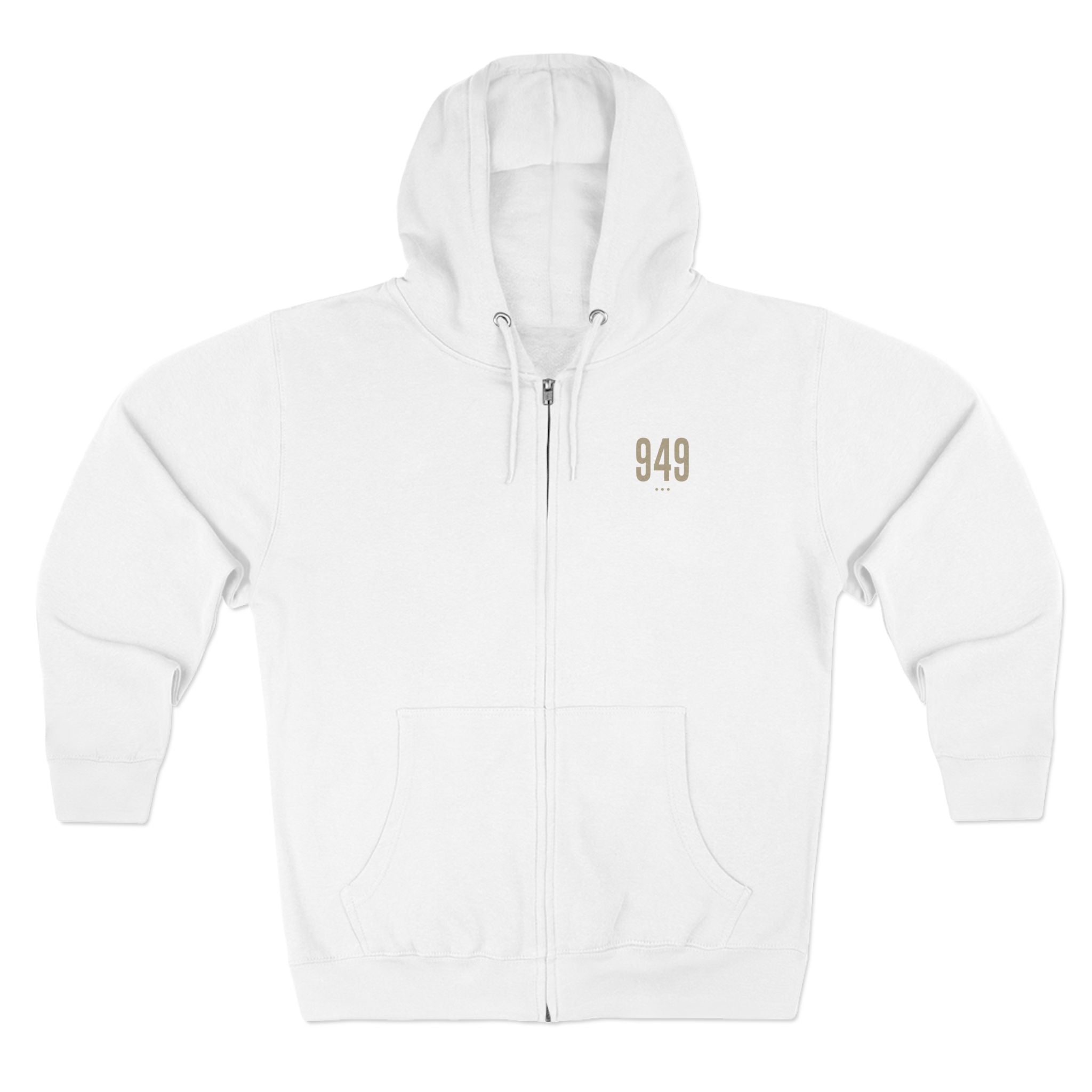 949 - White Zip Hoodie