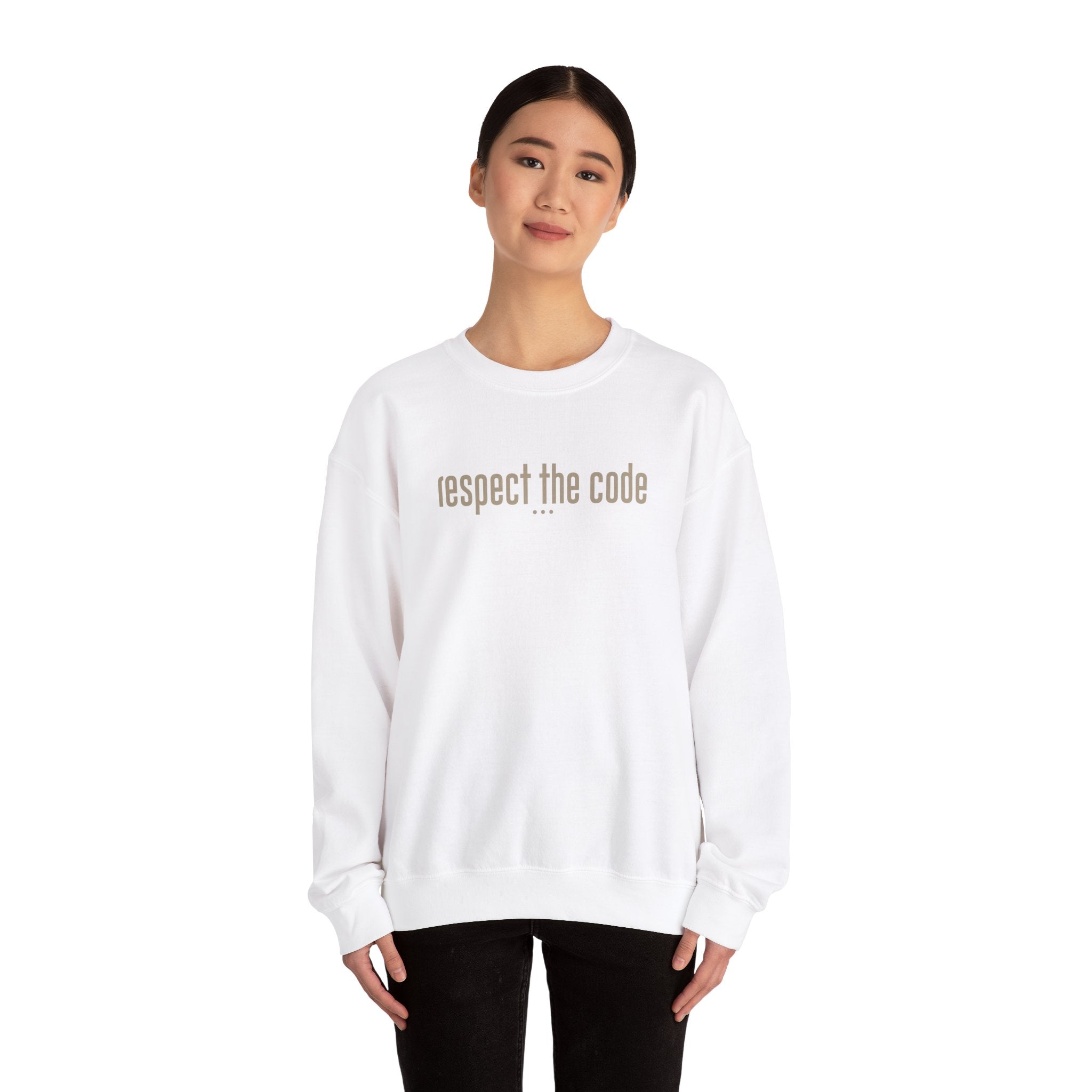 Tan "Respect the Code"  Crewneck Sweatshirt