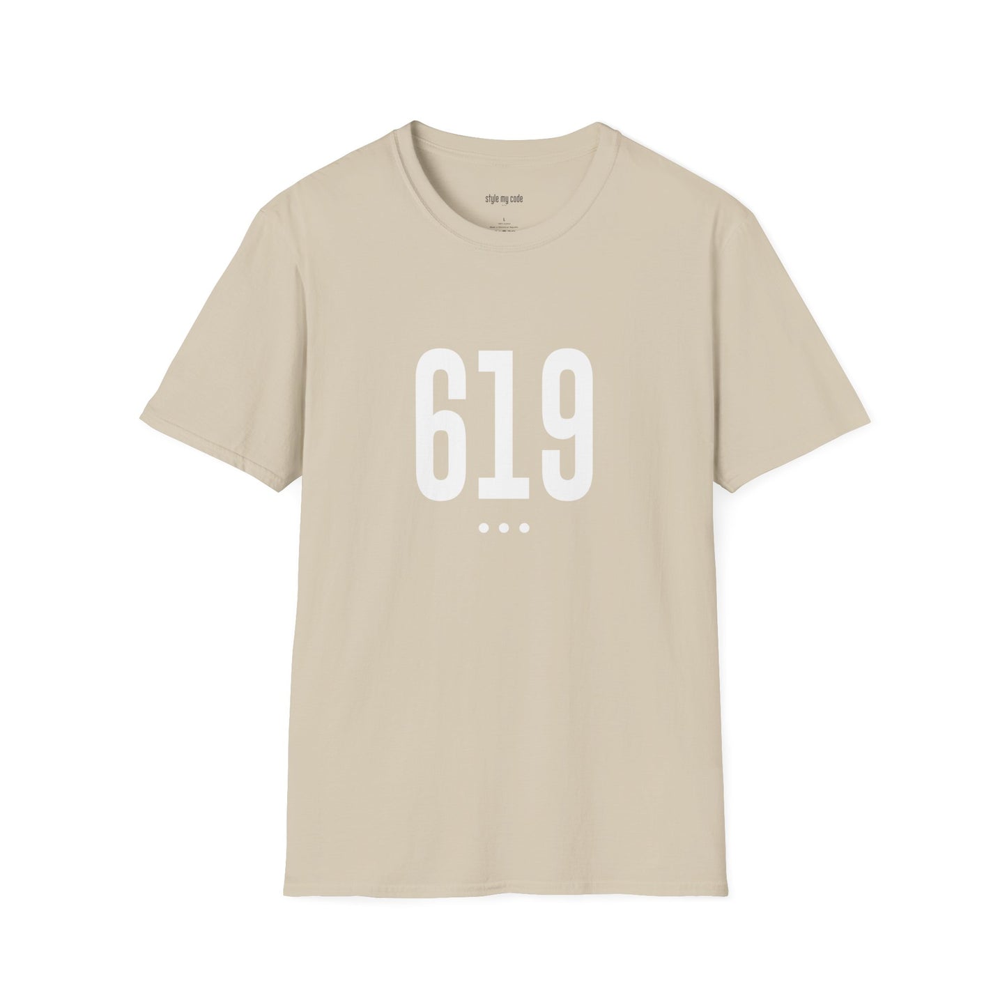 619 White Logo Front Unisex Softstyle T-Shirt