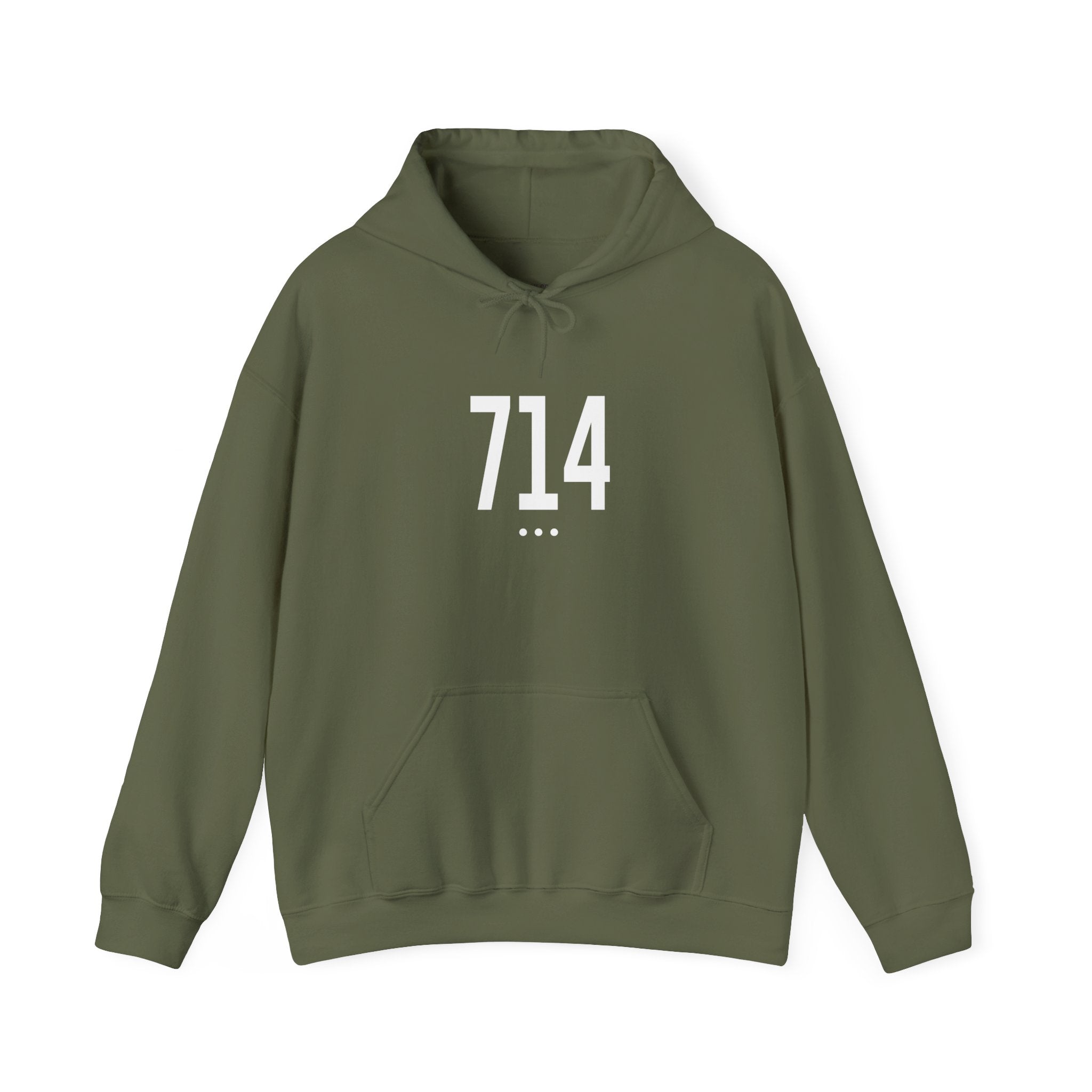 714 White Logo Front Hoodie