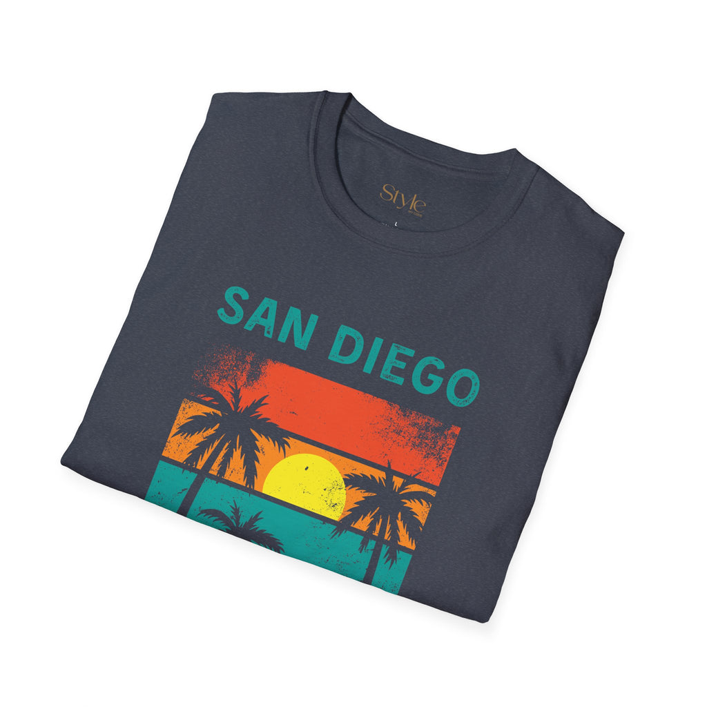 San Diego Paradise Unisex Softstyle T-Shirt, Summer Vibe Tee, Beach Lover Gift, Vacation Apparel, Casual Wear, Travel T-Shirt