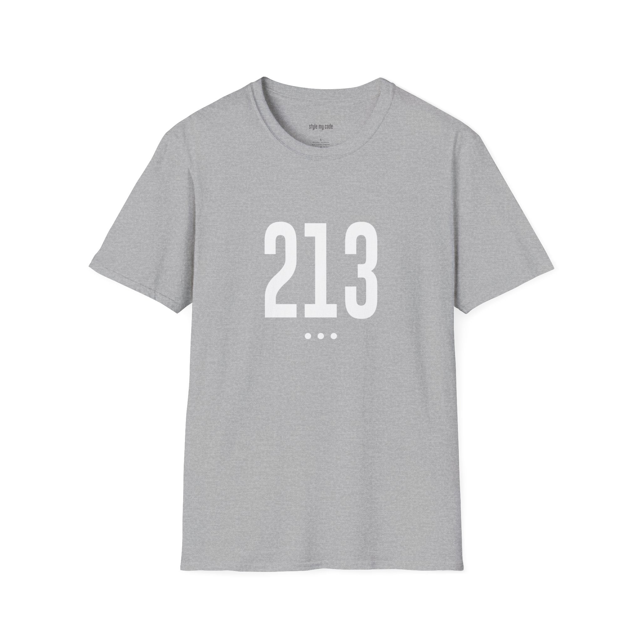 213 White Logo Front Unisex Softstyle T-Shirt