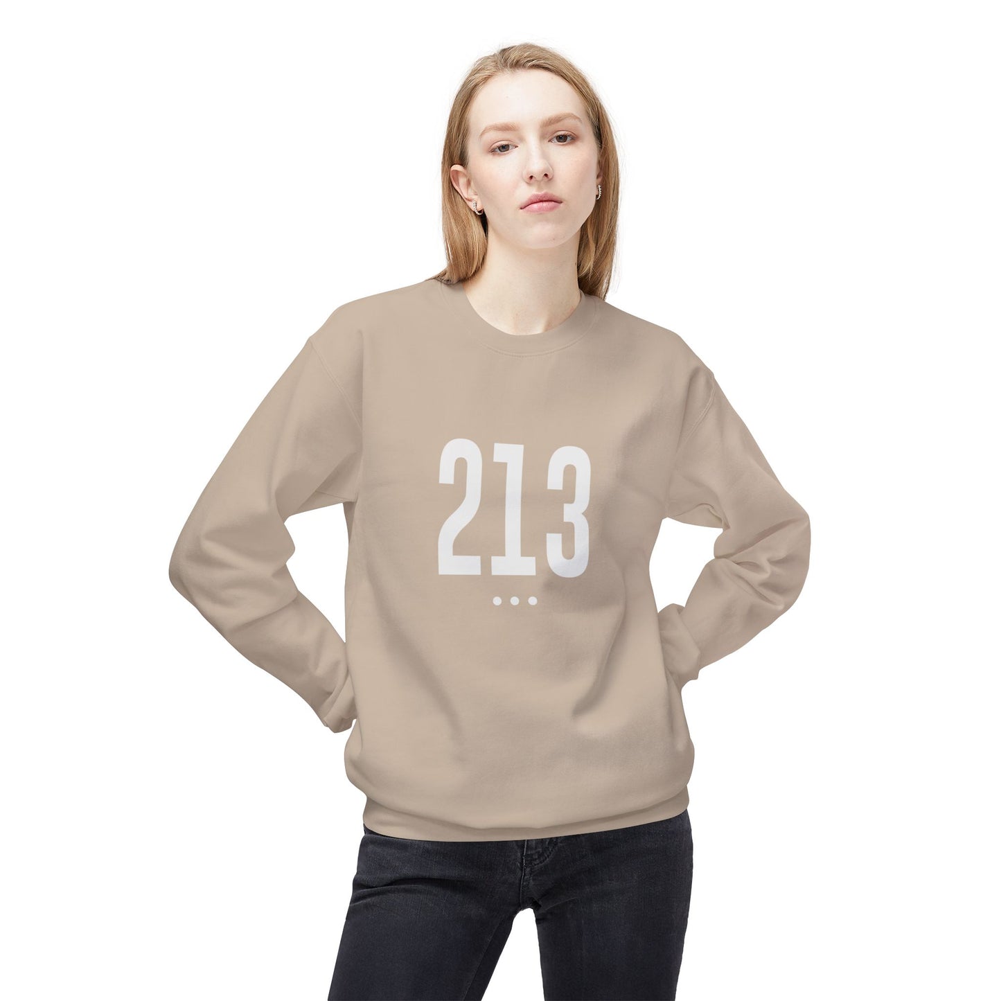213 White Logo Front Unisex Sweatshirt