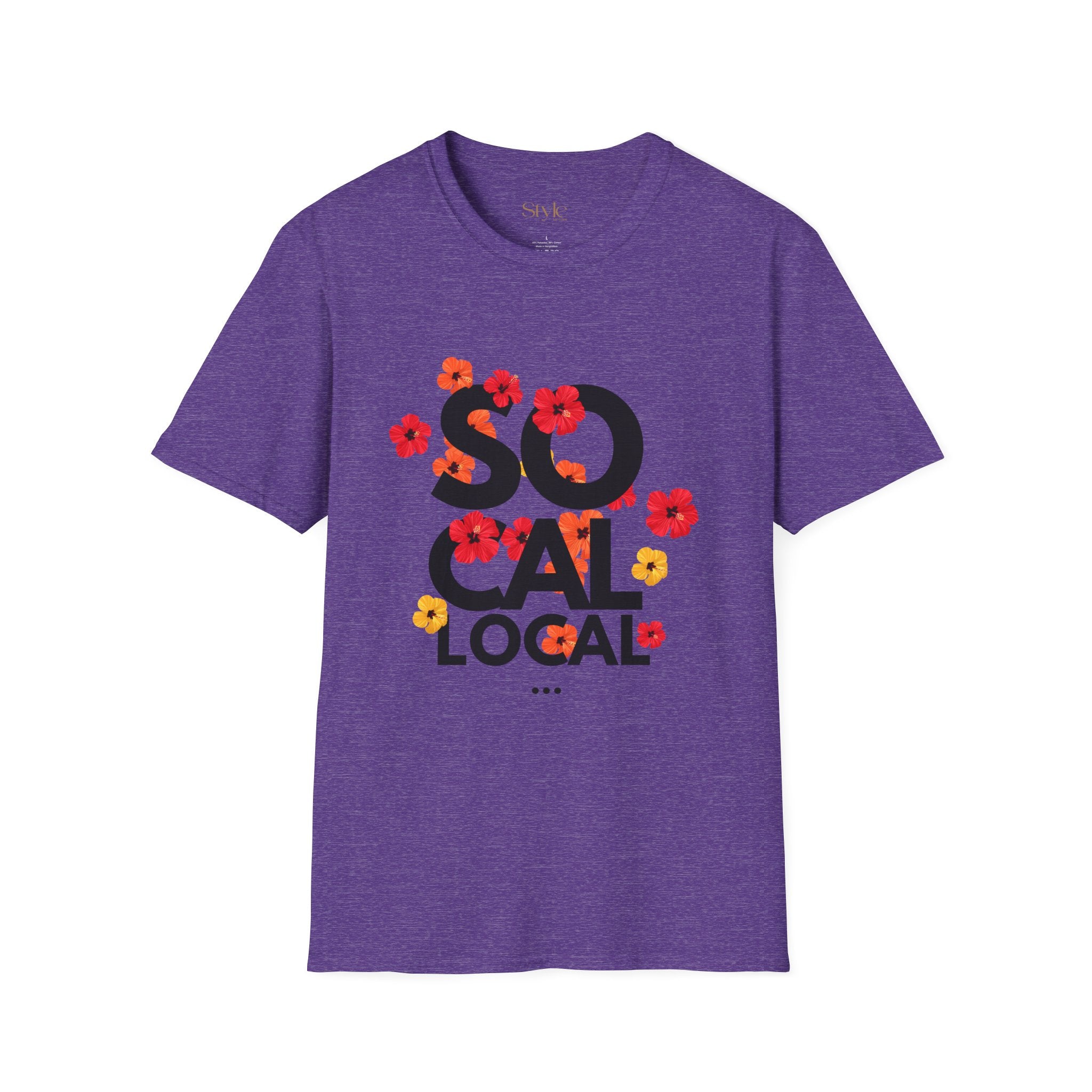 SoCal Local Floral T-Shirt | Unisex Softstyle Tee | Beachwear, Casual Outfit, Gift for Friends, Summer Vibes, Team Event