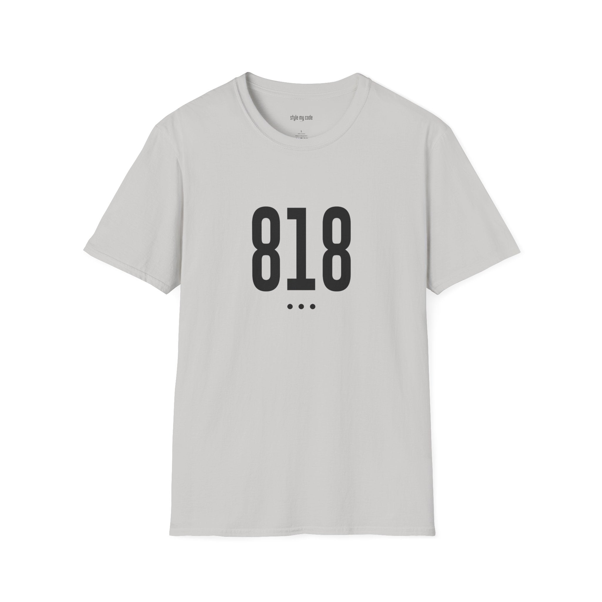 818 Black Logo Front Soft-Style T-Shirt