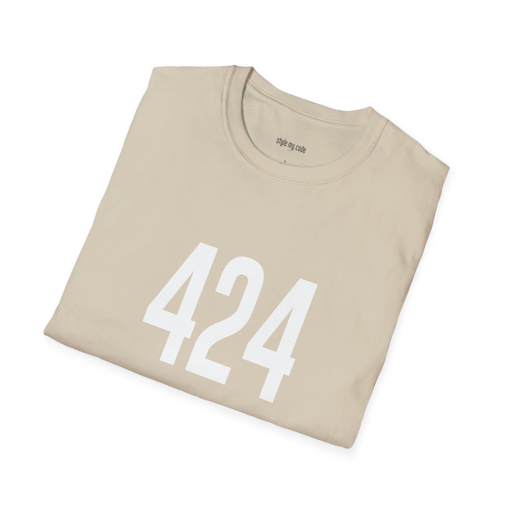 424 White Logo Front Unisex Softstyle T-Shirt