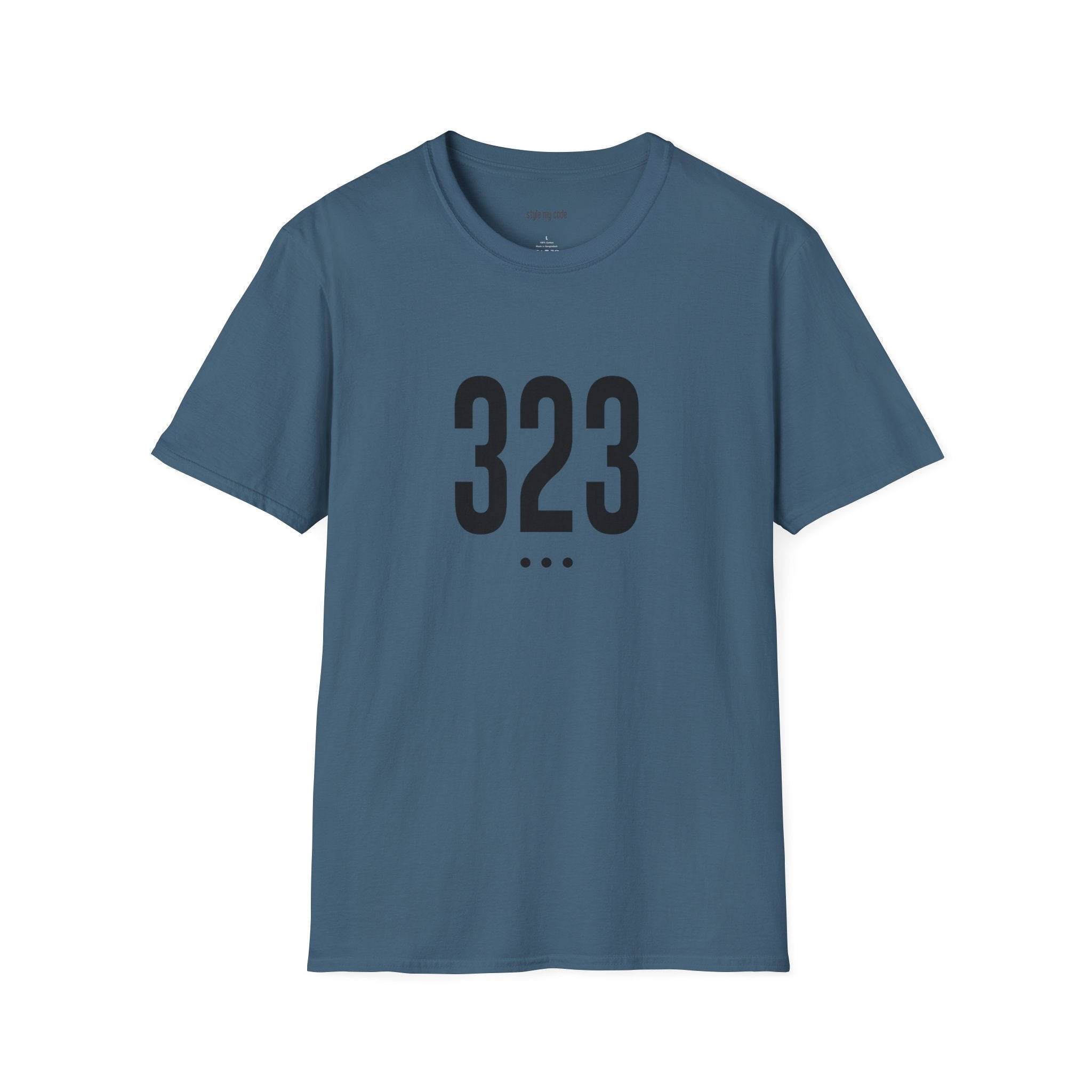 323 Black Logo Front T-Shirt