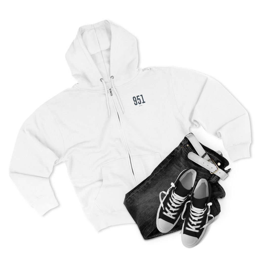 951 - White Zip Hoodie