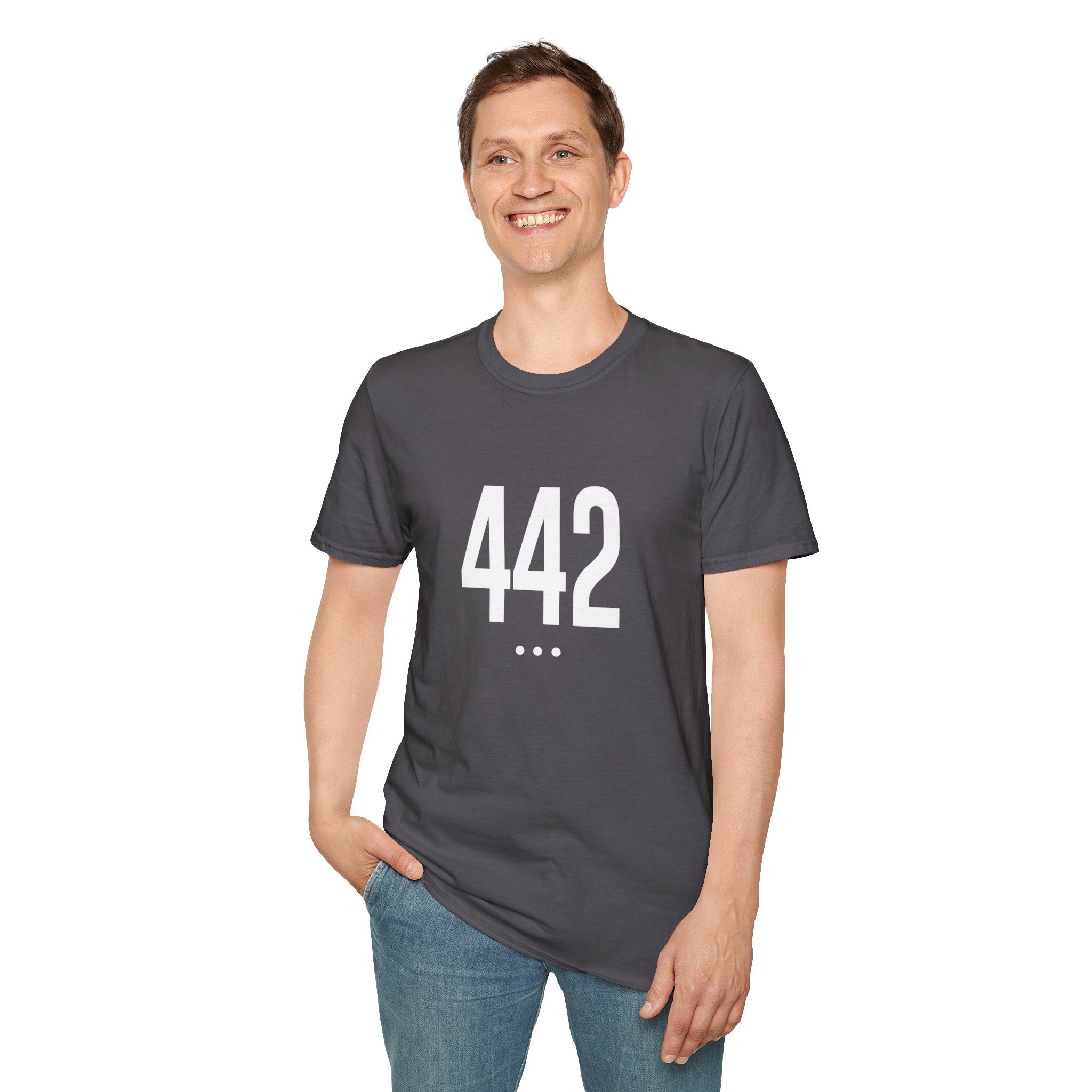 442 White Logo Front Unisex Softstyle T-Shirt