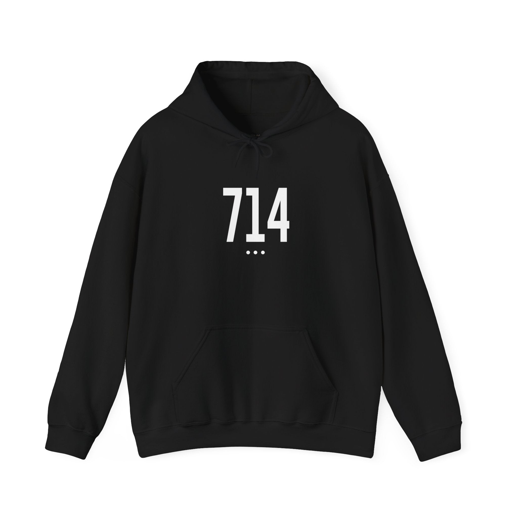 714 White Logo Front Hoodie
