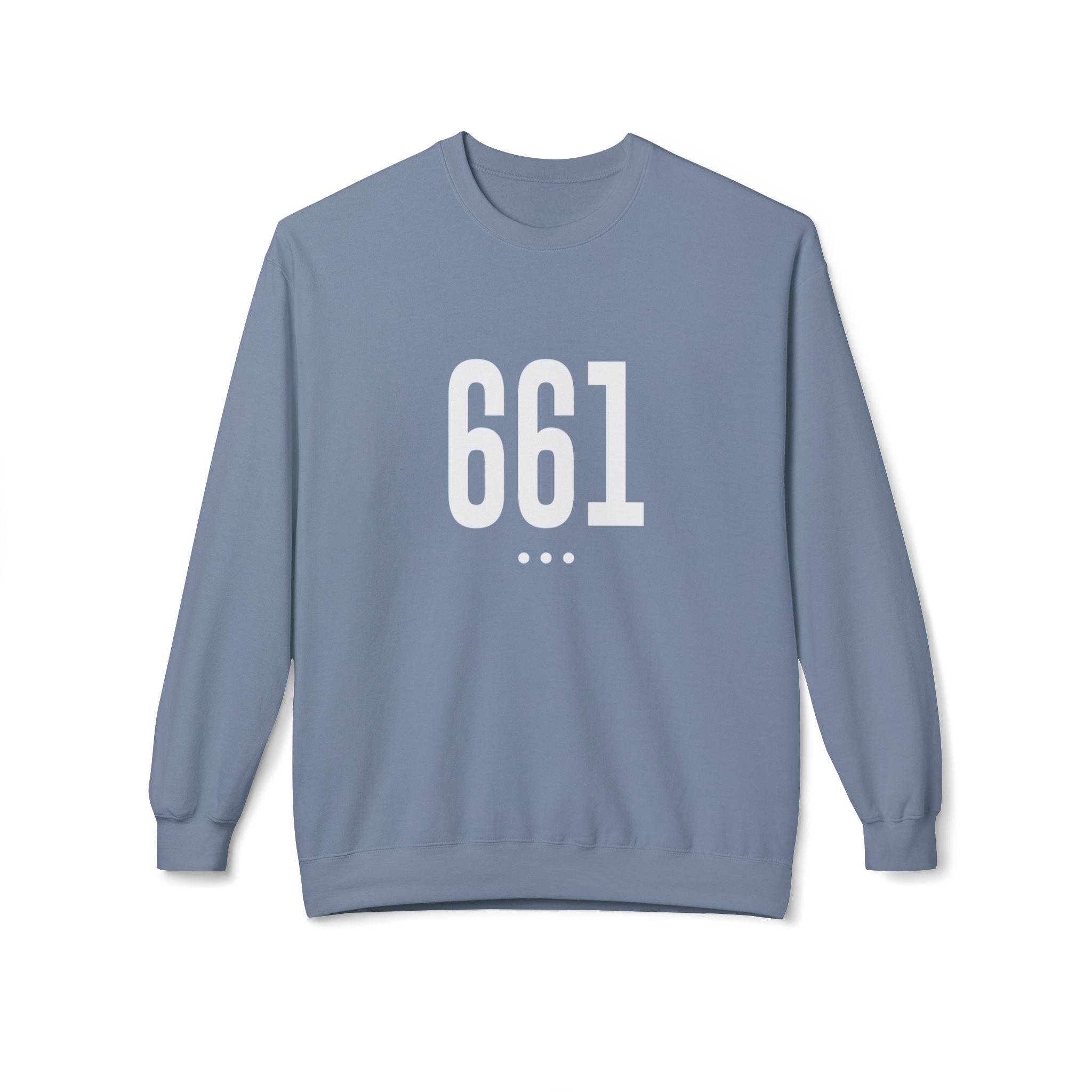661 Unisex White Logo Front Crewneck Sweatshirt