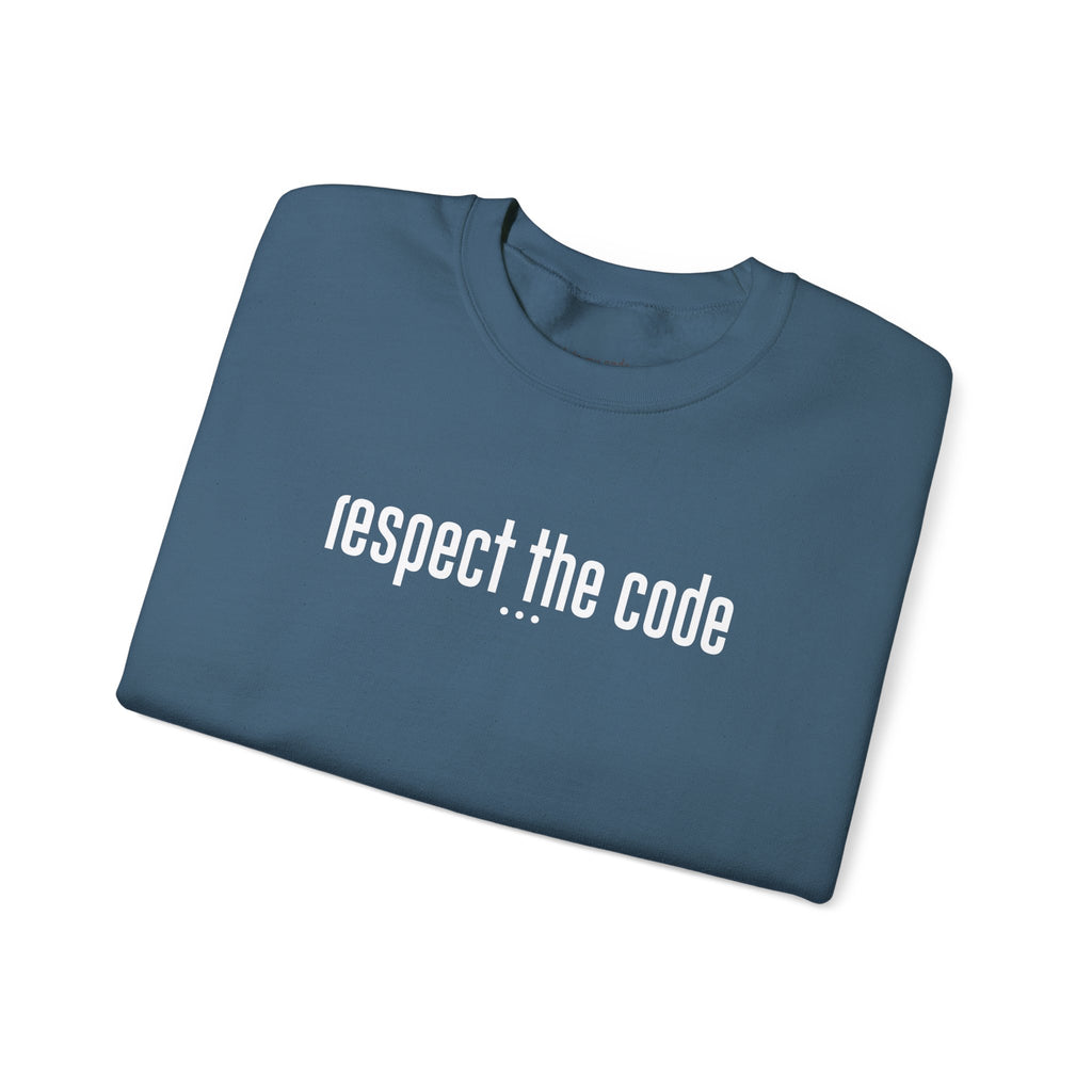 White "Respect the Code" Crewneck Sweatshirt