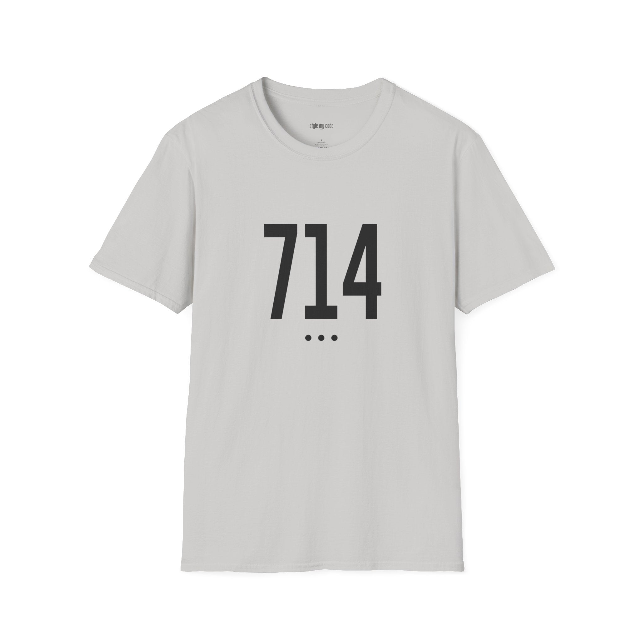 714 Black Logo Front T-Shirt