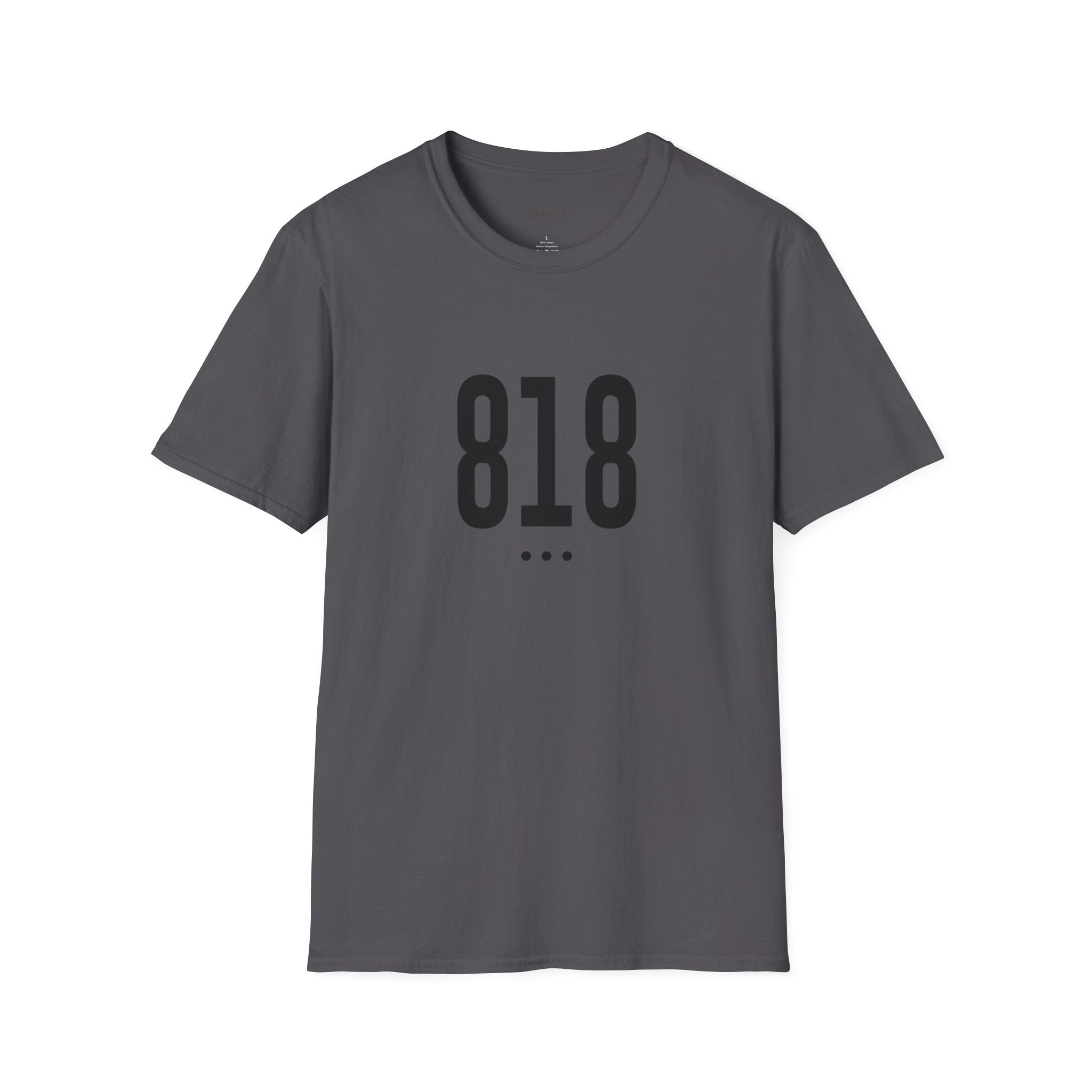 818 Black Logo Front Soft-Style T-Shirt