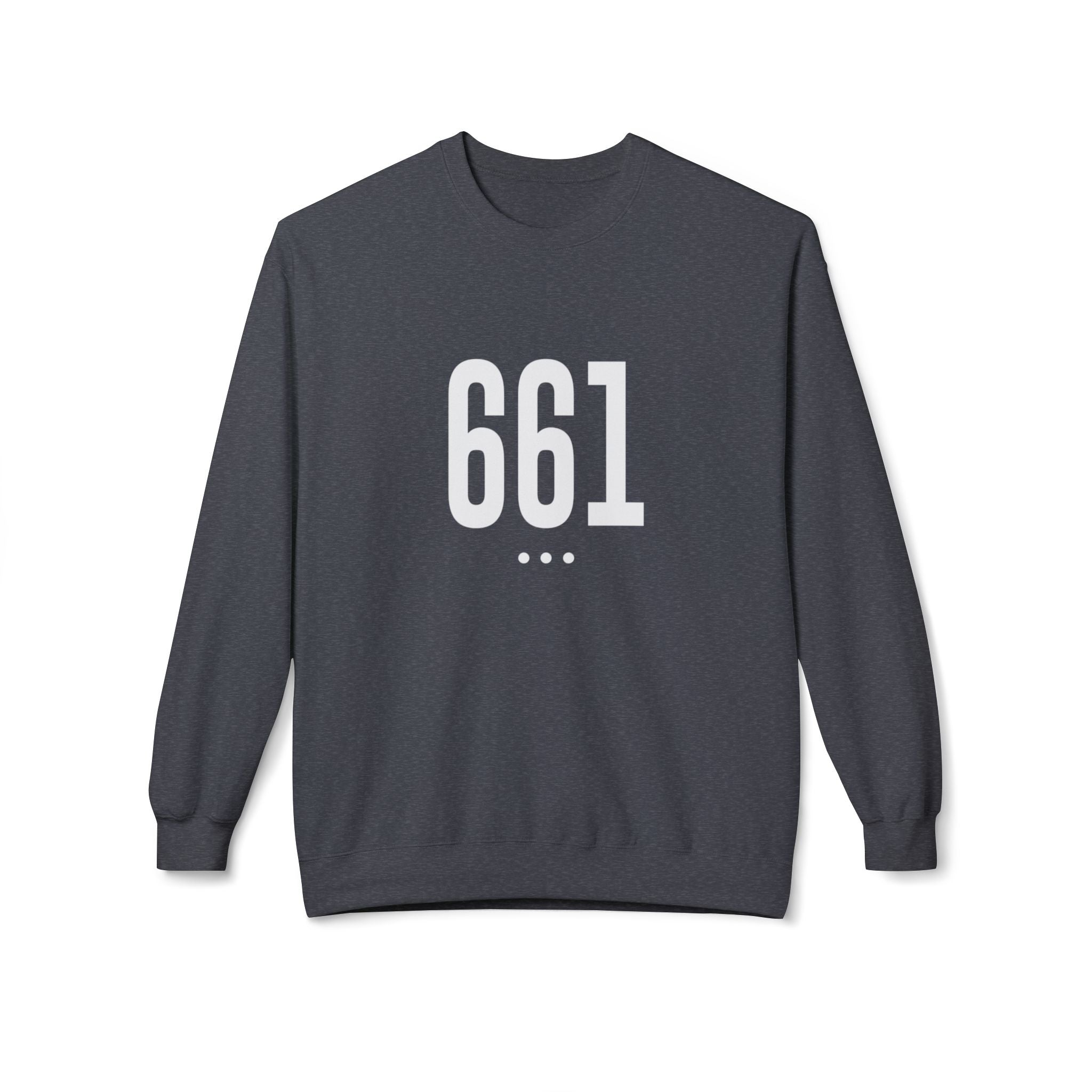 661 Unisex White Logo Front Crewneck Sweatshirt
