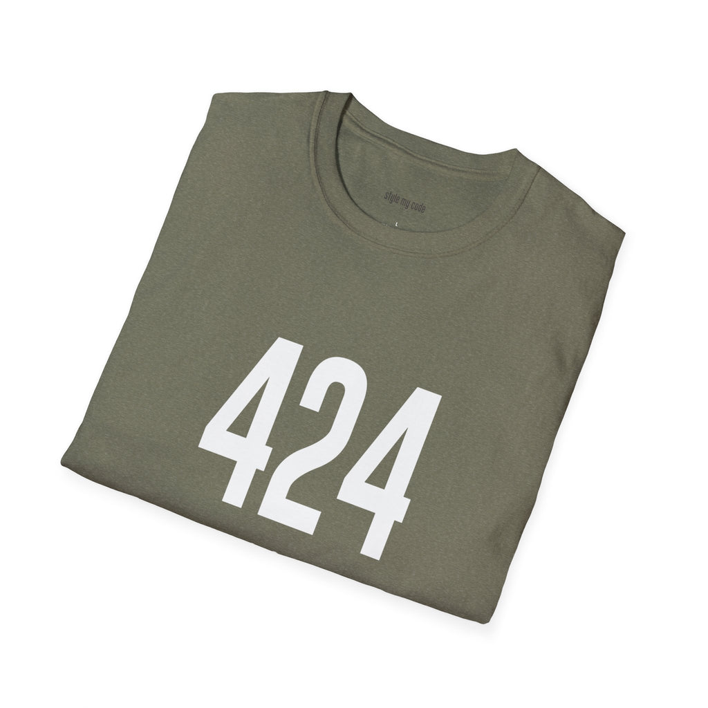 424 White Logo Front Unisex Softstyle T-Shirt