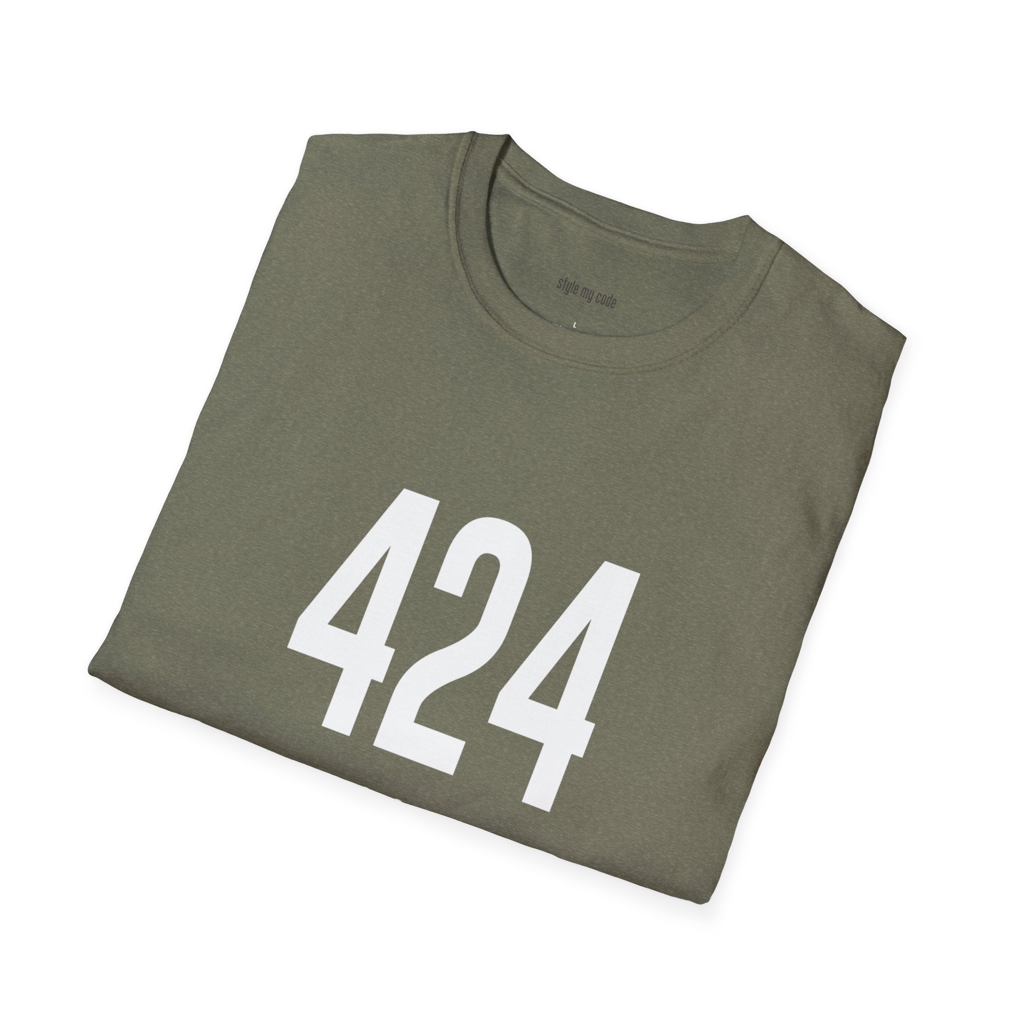 424 White Logo Front Unisex Softstyle T-Shirt