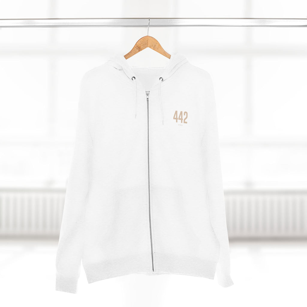 442 -  White Zip Hoodie