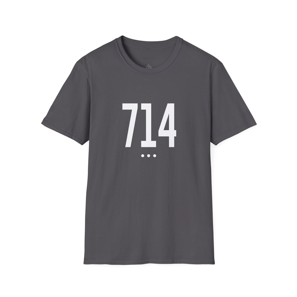 714 White Logo Front T-Shirt