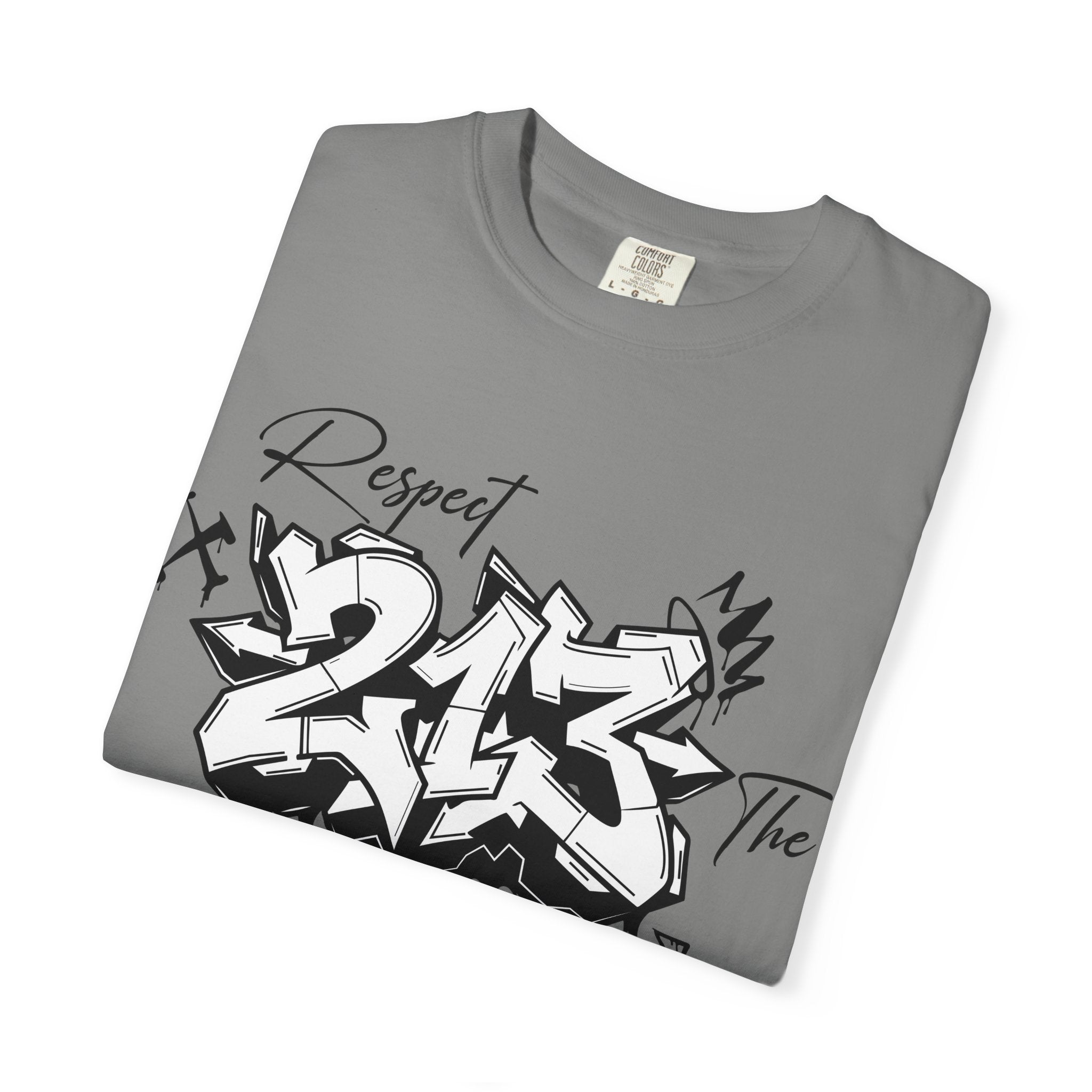 Respect the Code 213 Black and White Graffiti T-Shirt