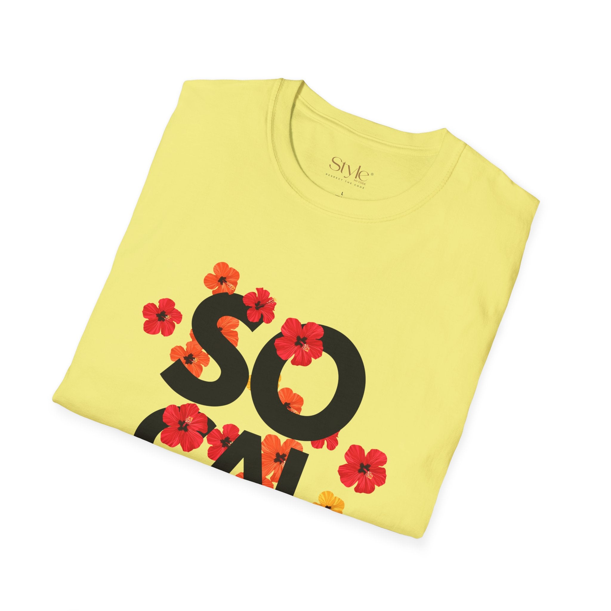 SoCal Local Floral T-Shirt | Unisex Softstyle Tee | Beachwear, Casual Outfit, Gift for Friends, Summer Vibes, Team Event