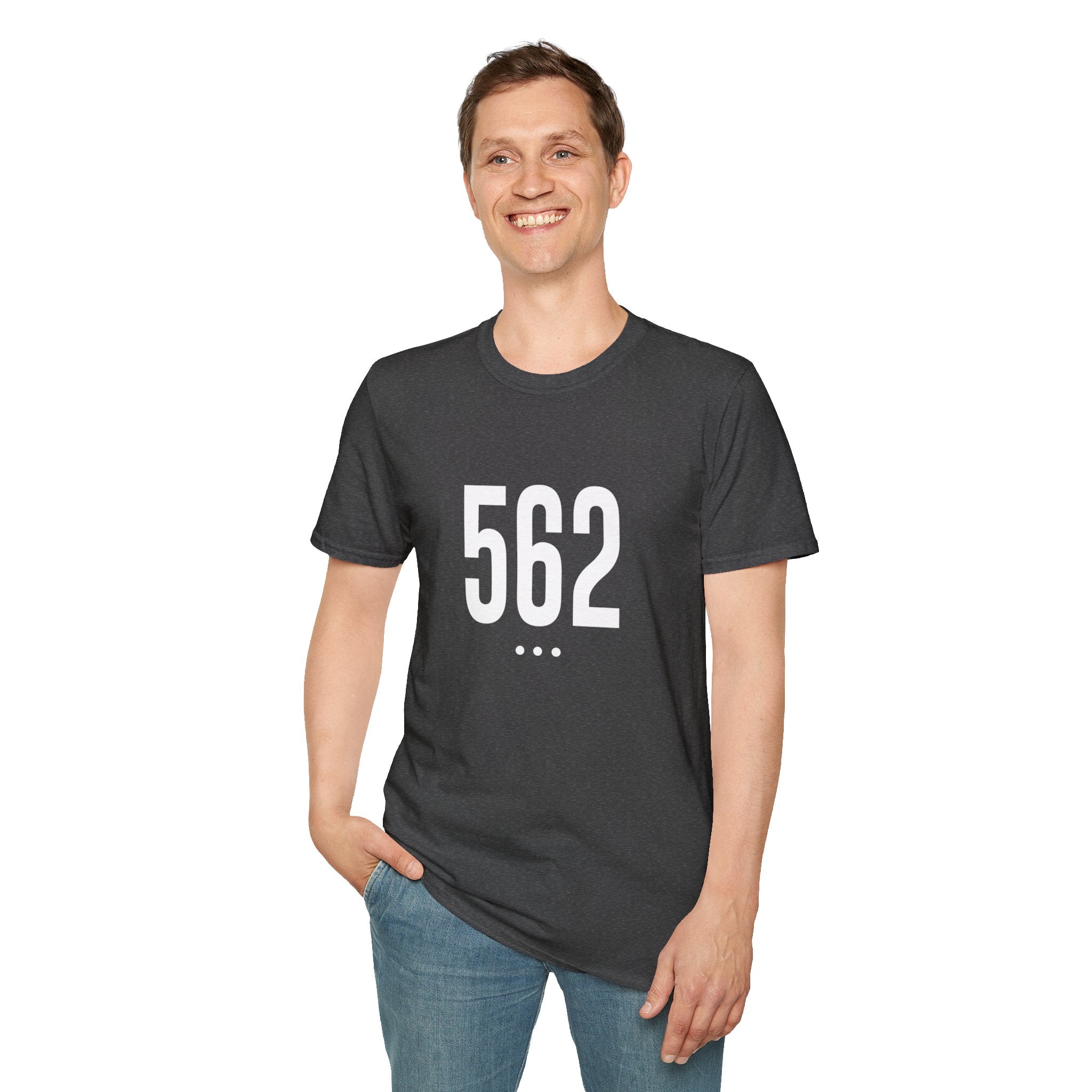 562 White Logo Front Unisex Softstyle T-Shirt