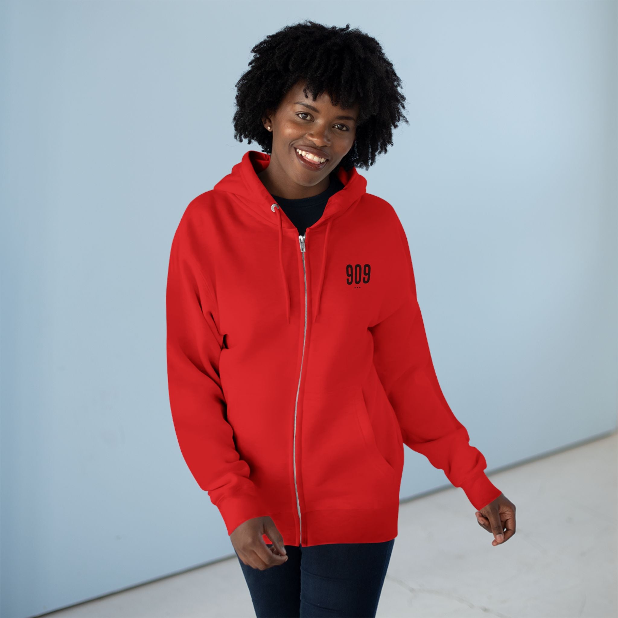 909 IE Street Style Unisex Zip Hoodie, Comfortable Layer, Great for Athleisure, Urban Fashion