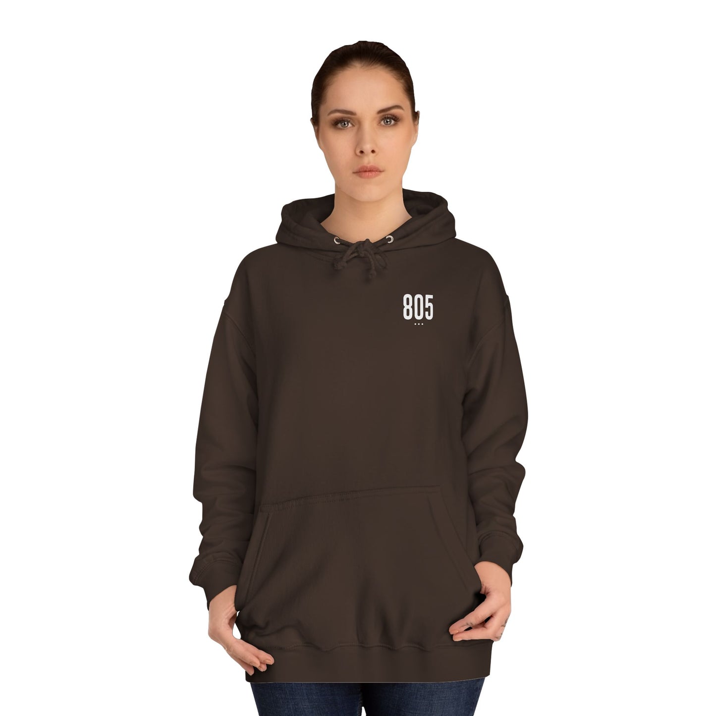 805 White Logo Unisex Hoodie