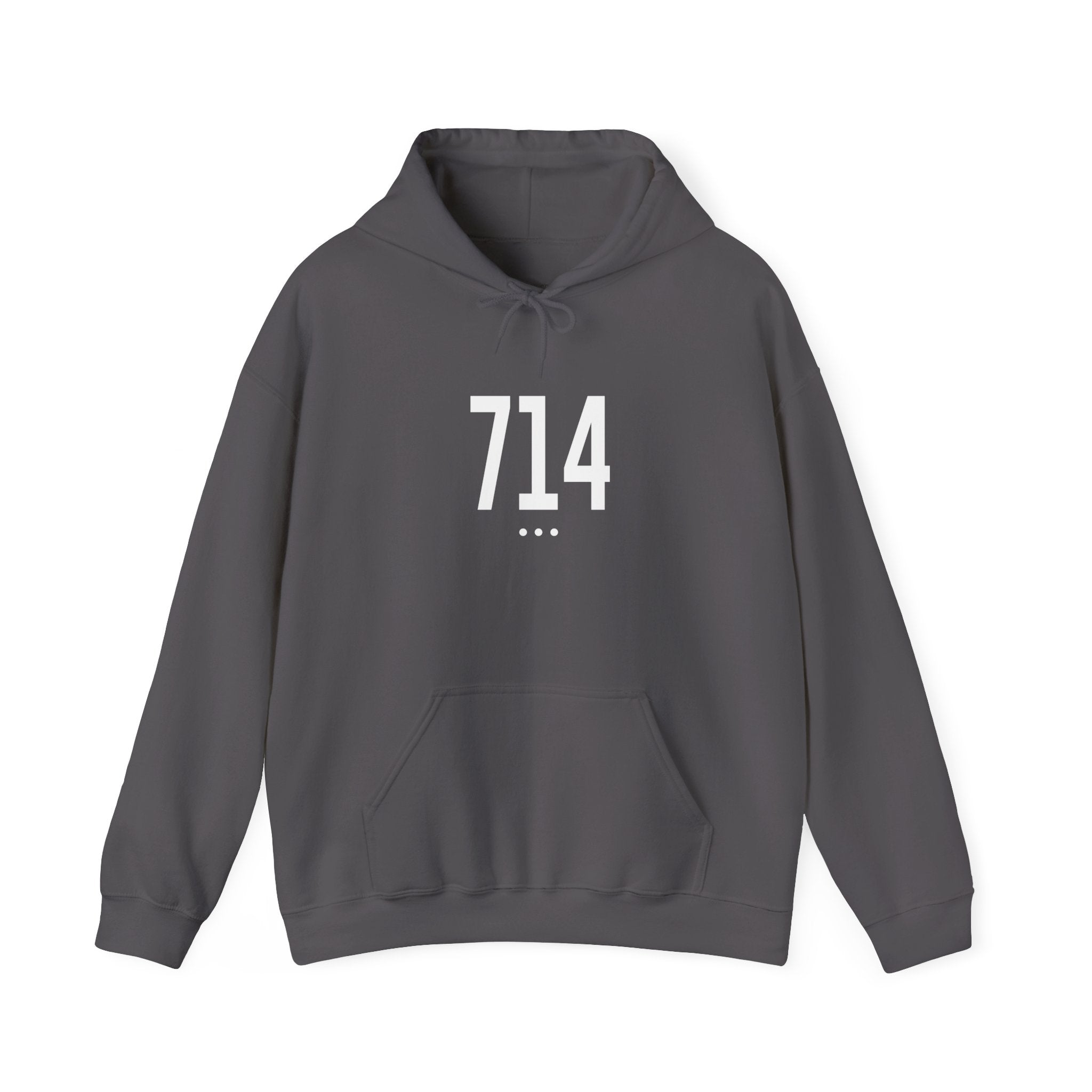 714 White Logo Front Hoodie