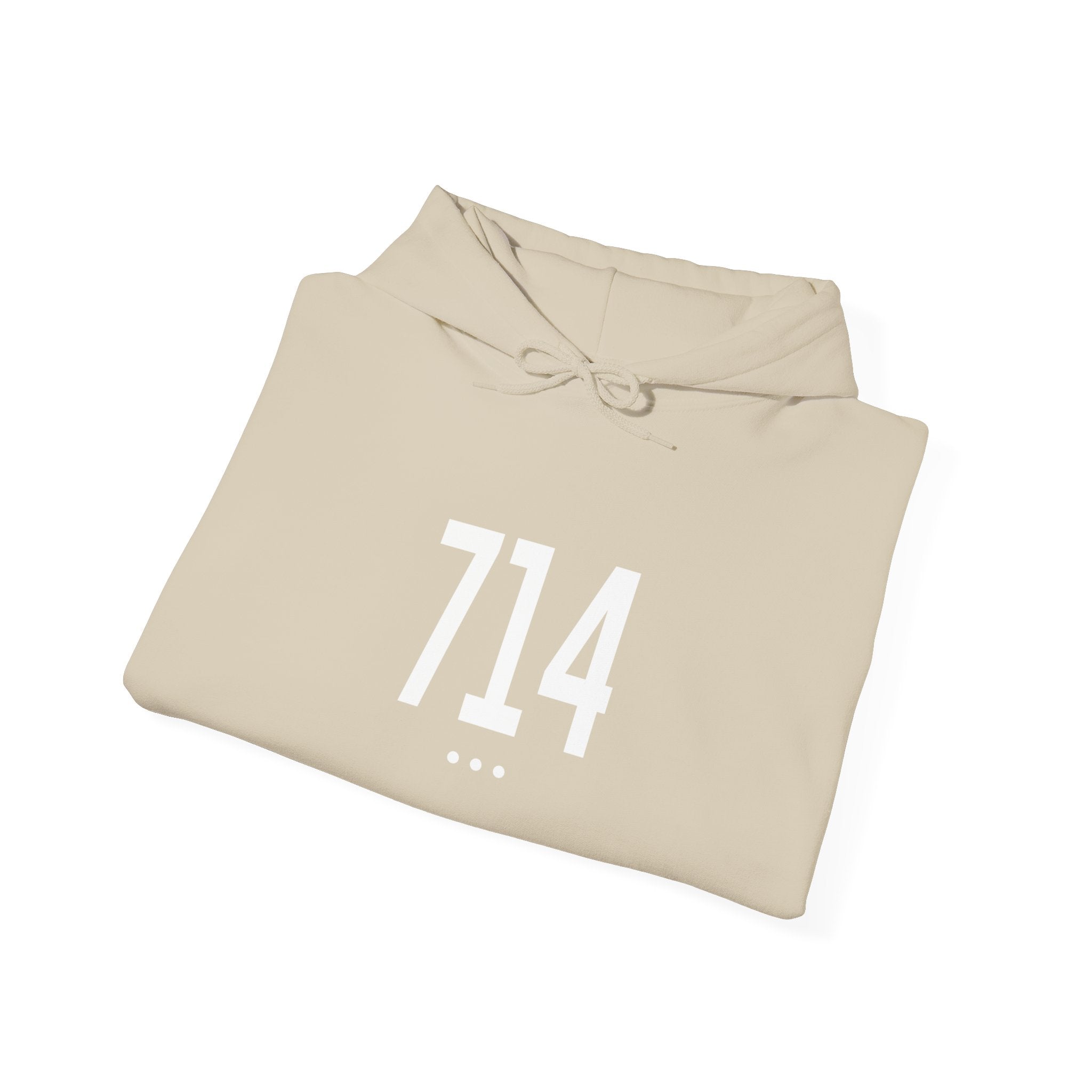 714 White Logo Front Hoodie