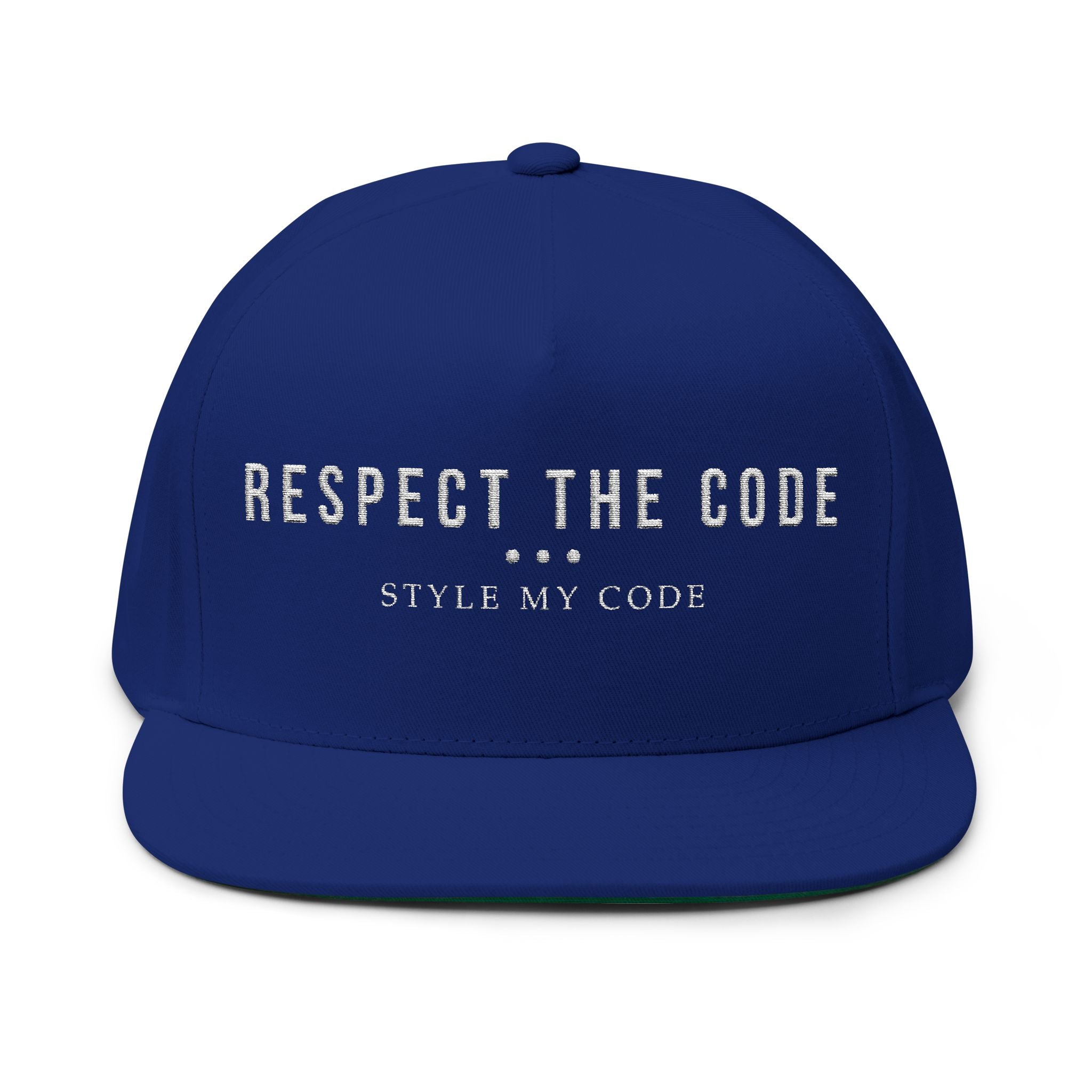 Respect the Code Flat Bill Cap | Embroidered Snapback, Streetwear Accessory, Unisex Hat, Cool Gift for Friends, Fashion Statement