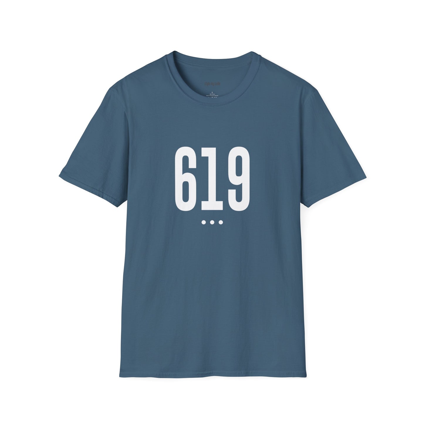 619 White Logo Front Unisex Softstyle T-Shirt