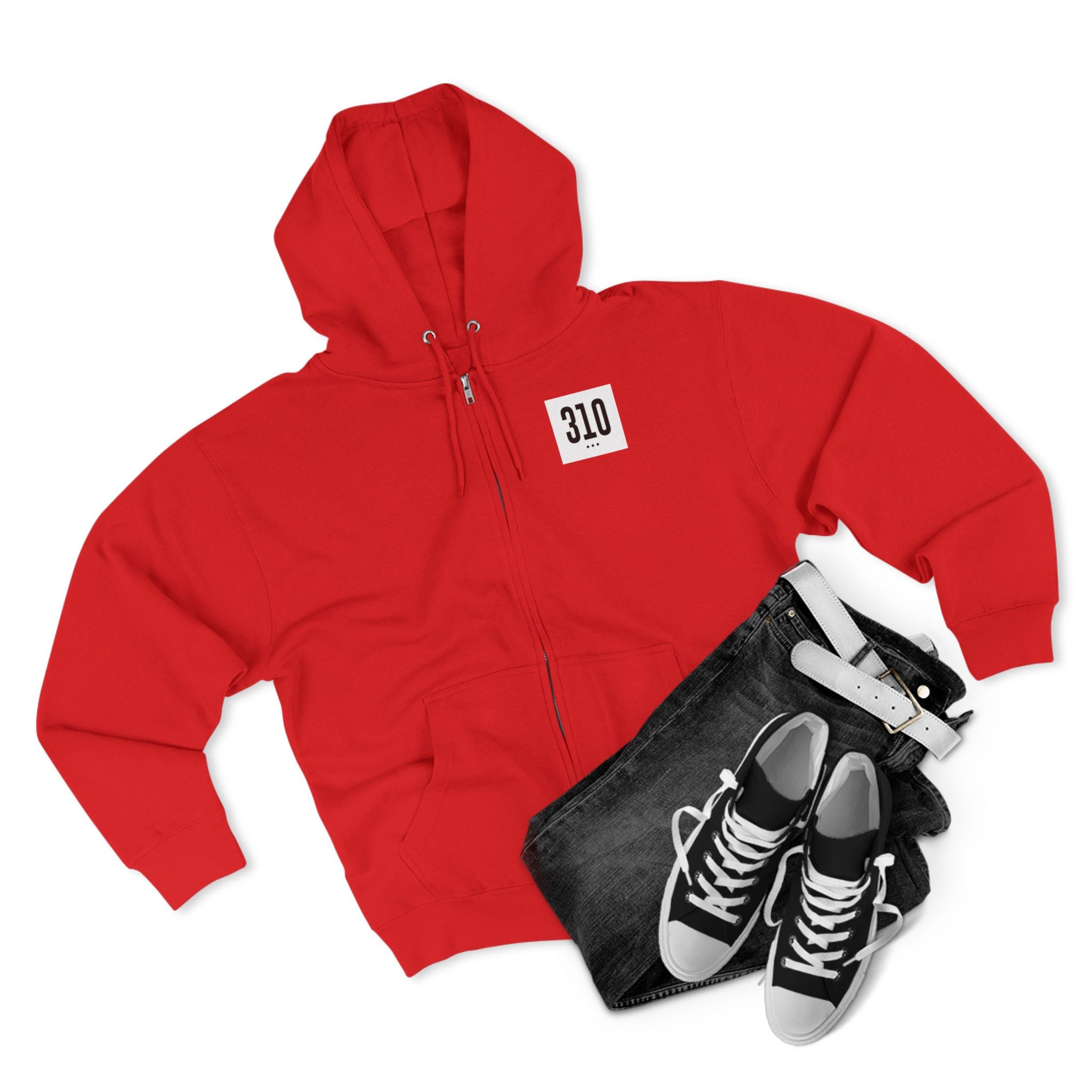 310 LA Street Style Unisex Zip Hoodie, Comfortable Layer, Great for Athleisure, Urban Fashion, Casual Wear