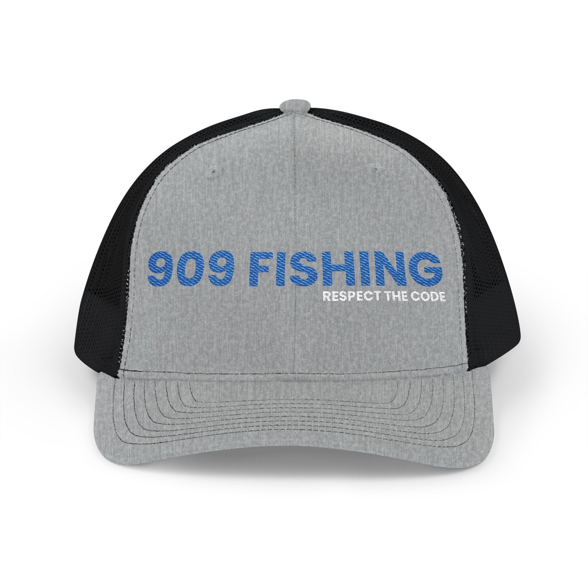 '909 Fishing' Embroidered Stylish Snapback Trucker Cap - Perfect for Casual Outings, Festivals, Gifts, Everyday Wear, and Sports!