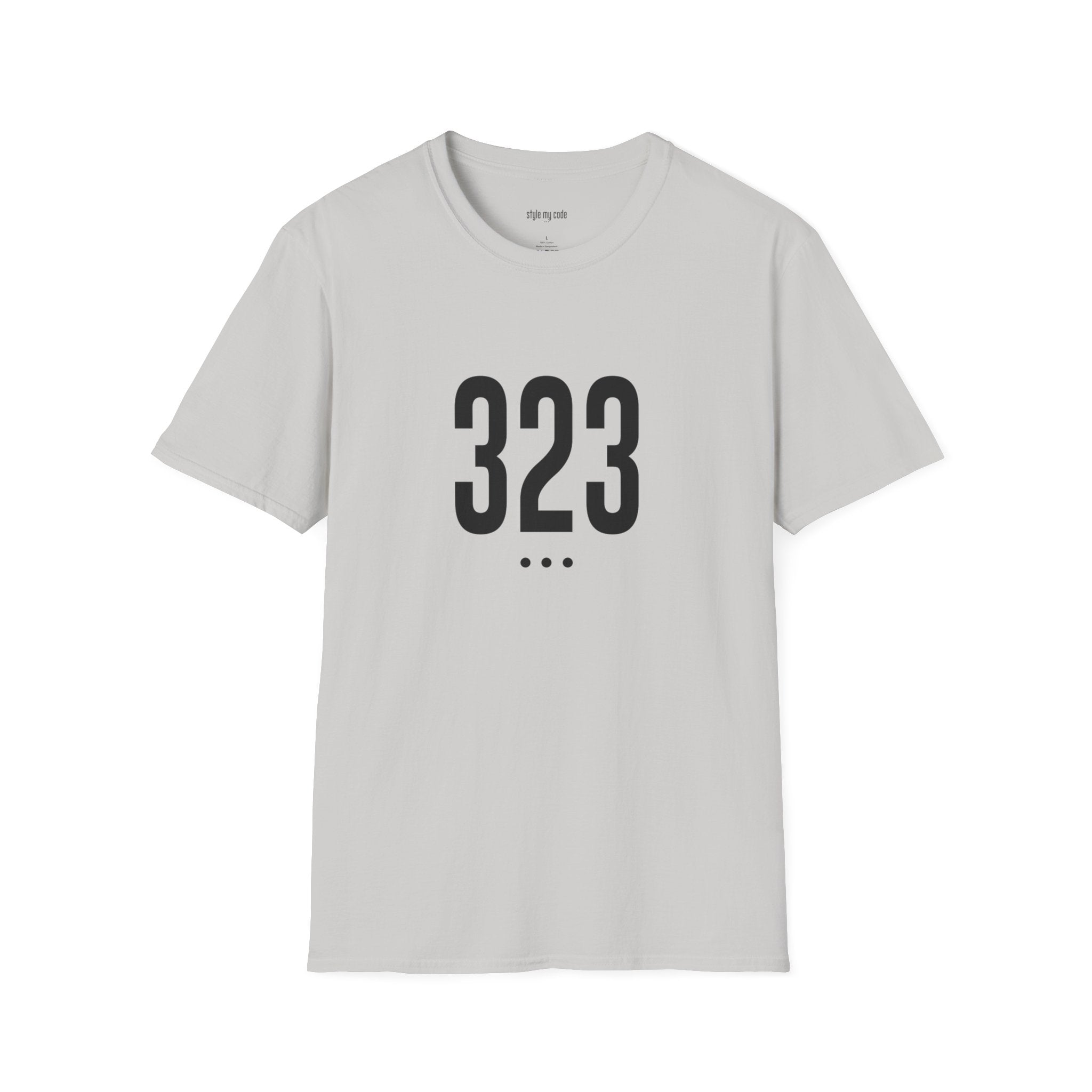 323 Black Logo Front T-Shirt