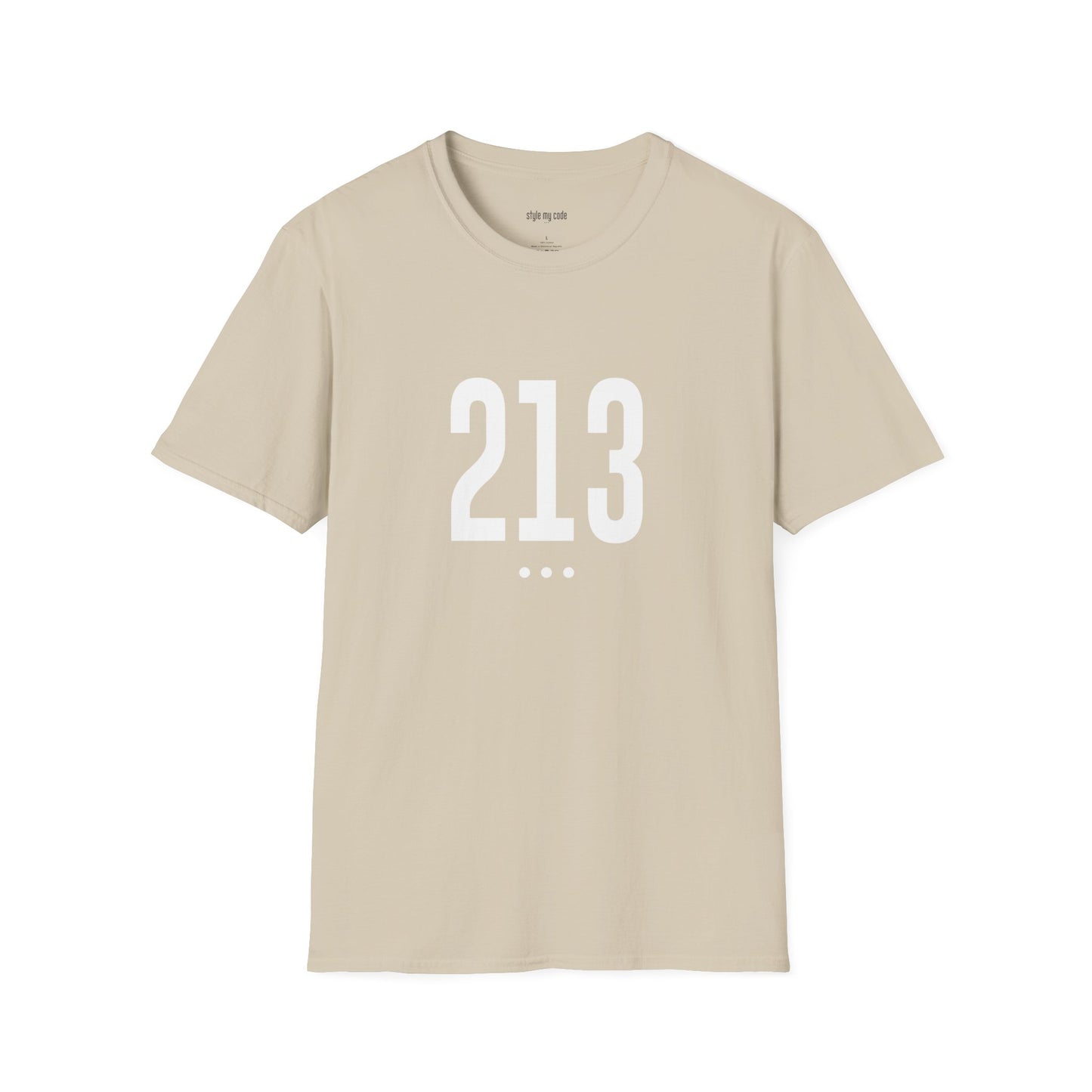 213 White Logo Front Unisex Softstyle T-Shirt
