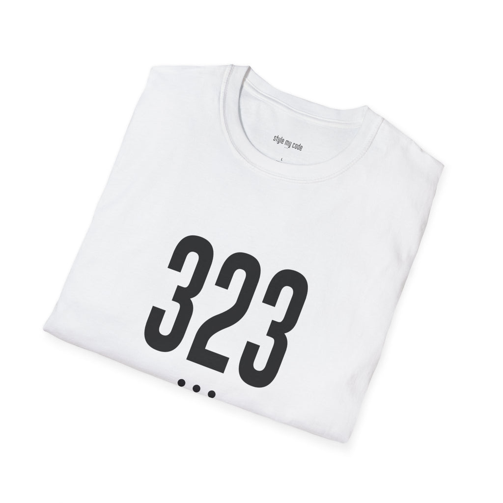 323 Black Logo Front T-Shirt