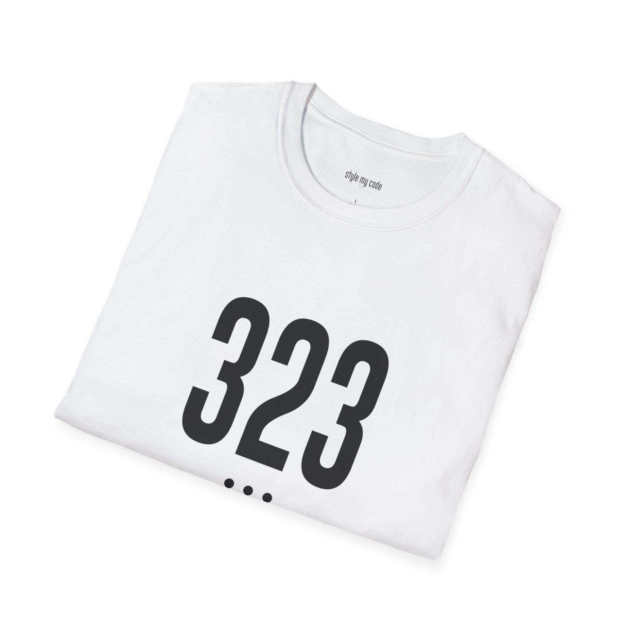 323 Black Logo Front T-Shirt